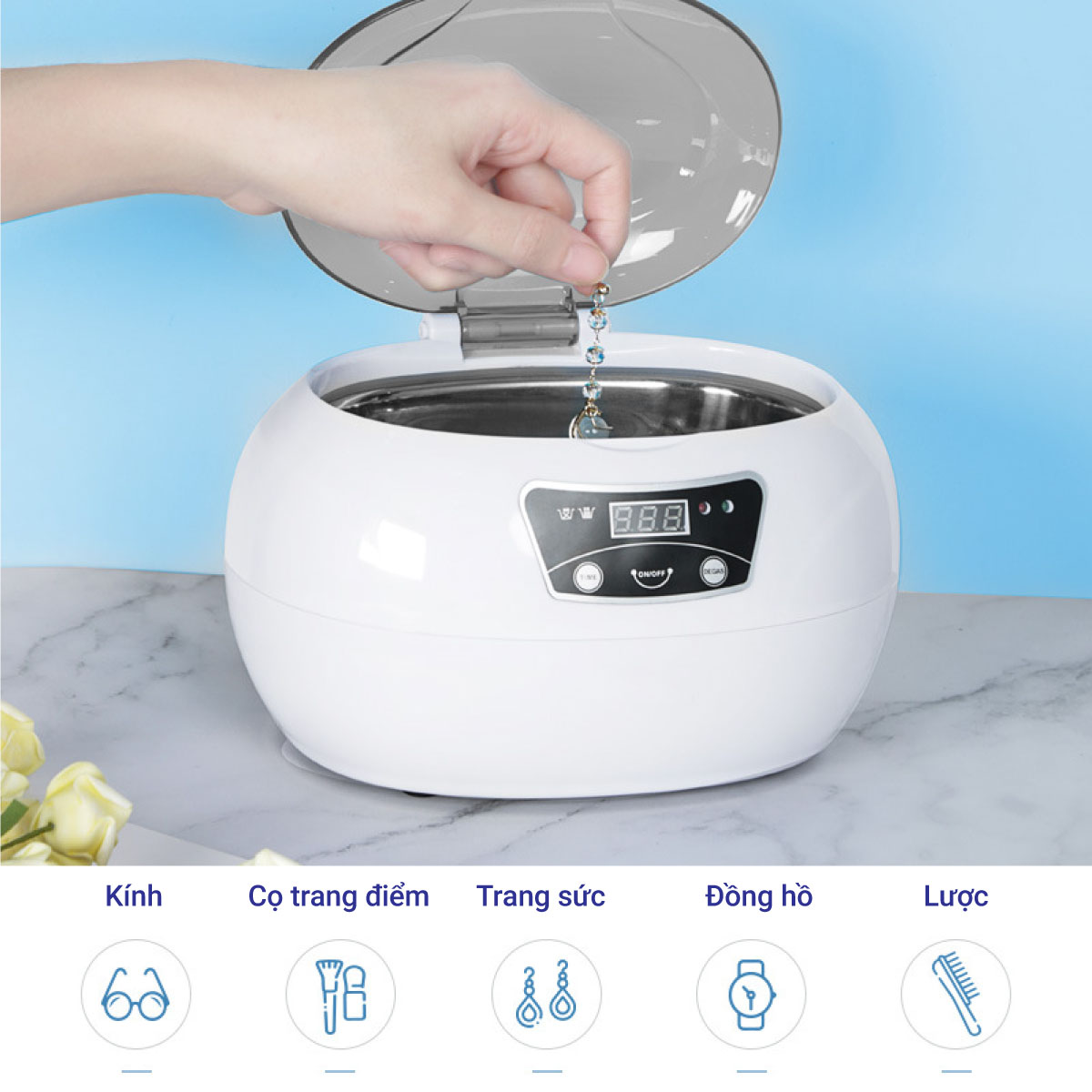 Mô tả Máy rửa mắt kính trang sức cọ trang điểm siêu sạch bằng sóng siêu âm Lescolton thế hệ mới tiện lợi sử dụng ở mọi nơi - 7