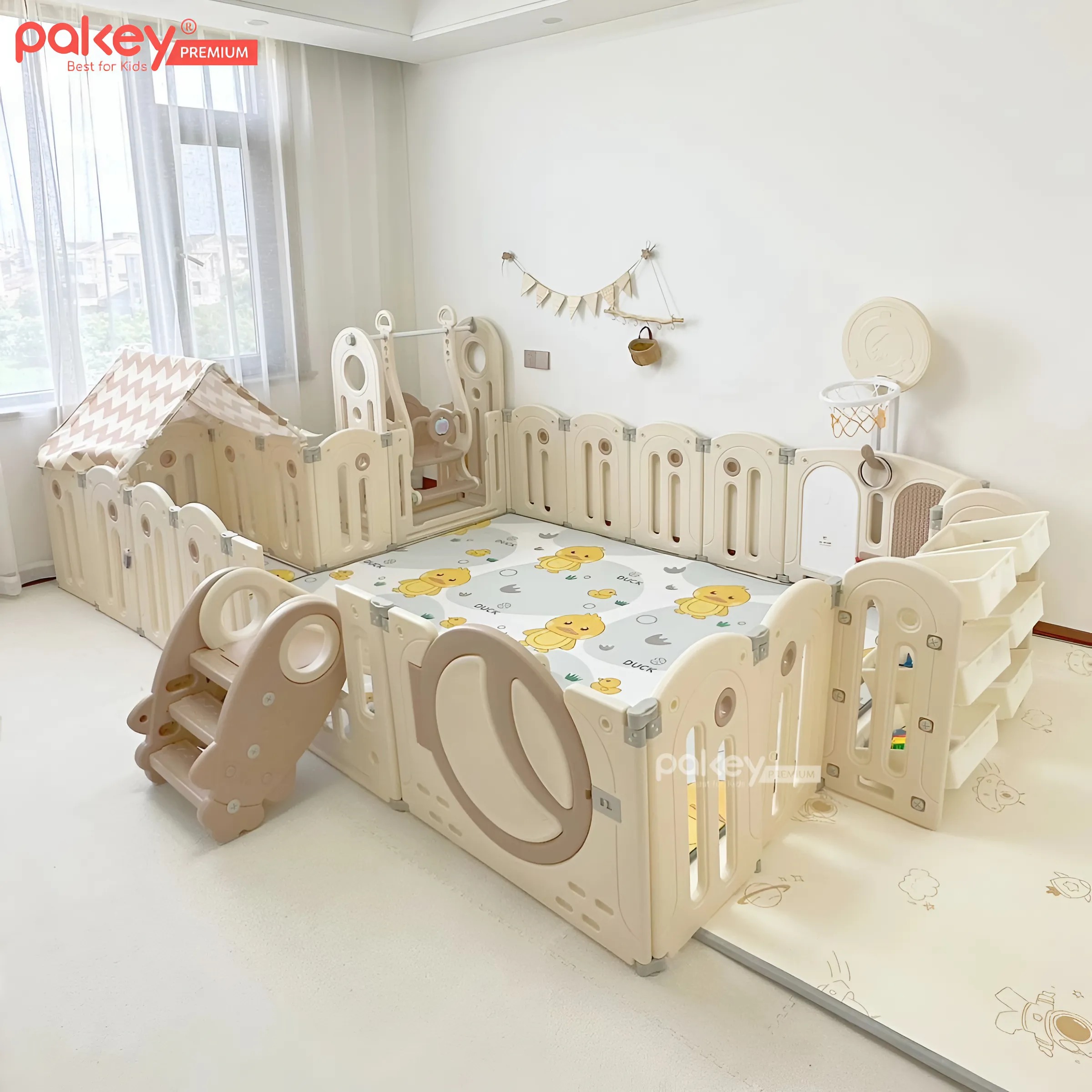 Mô tả Bộ Quây Cũi Nhựa Full PAKEY Moon House Đa Dạng Trò Chơi Thú Vị Cho Bé Chiều Cao Lên Tới 63cm, Bảo Hành Trọn Đời - 1