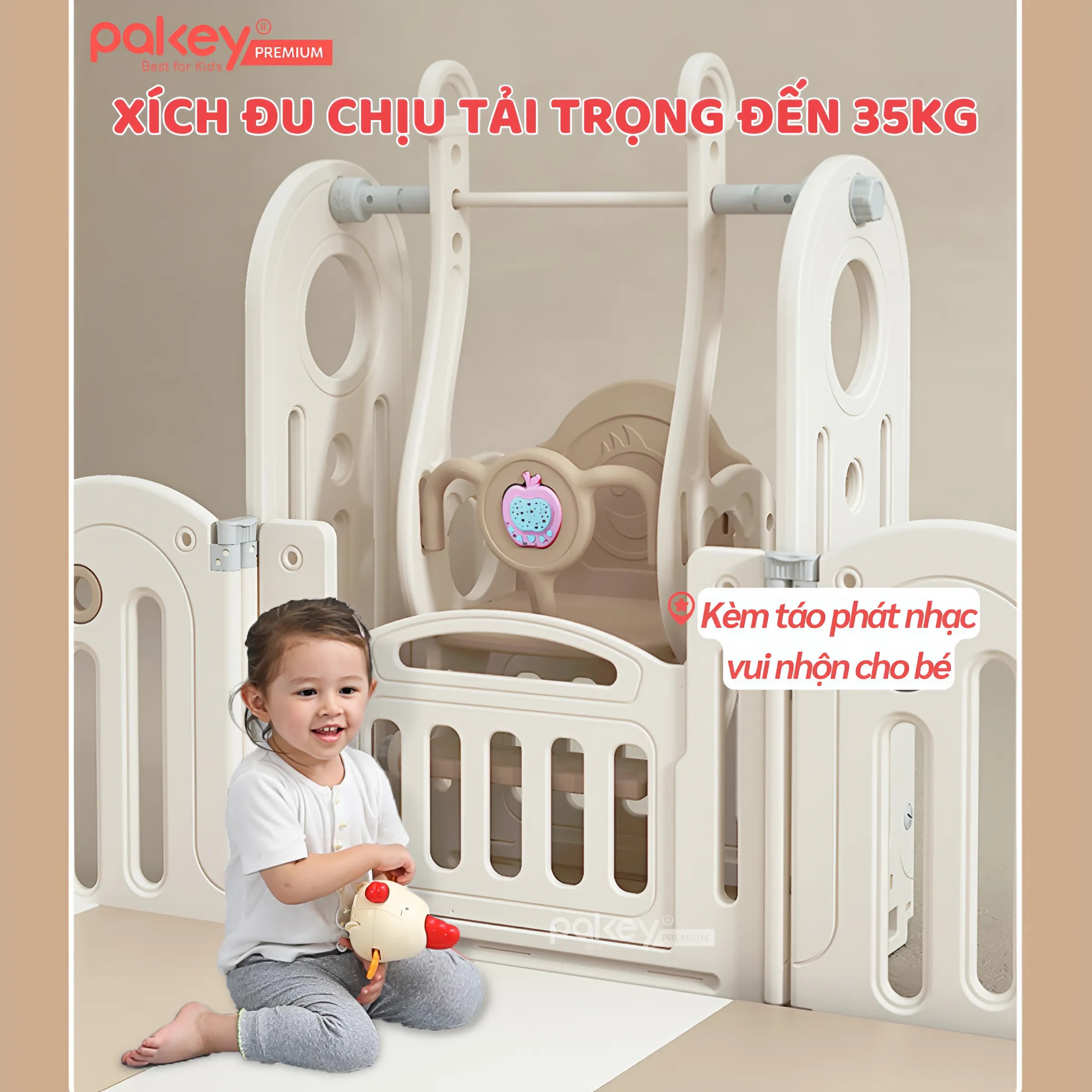 Mô tả Bộ Quây Cũi Nhựa Full PAKEY Moon House Đa Dạng Trò Chơi Thú Vị Cho Bé Chiều Cao Lên Tới 63cm, Bảo Hành Trọn Đời - 3