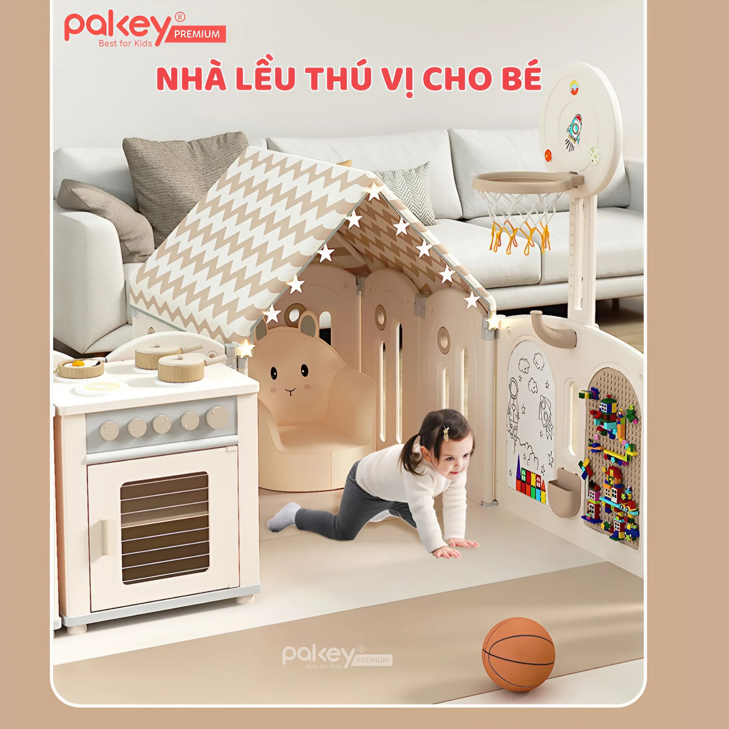 Mô tả Bộ Quây Cũi Nhựa Full PAKEY Moon House Đa Dạng Trò Chơi Thú Vị Cho Bé Chiều Cao Lên Tới 63cm, Bảo Hành Trọn Đời - 6
