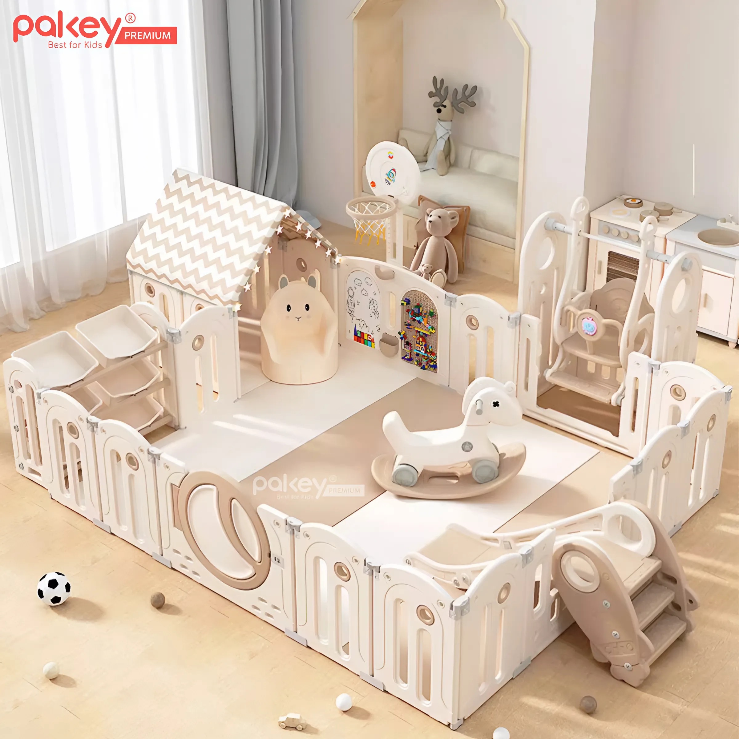 Mô tả Bộ Quây Cũi Nhựa Full PAKEY Moon House Đa Dạng Trò Chơi Thú Vị Cho Bé Chiều Cao Lên Tới 63cm, Bảo Hành Trọn Đời - 10