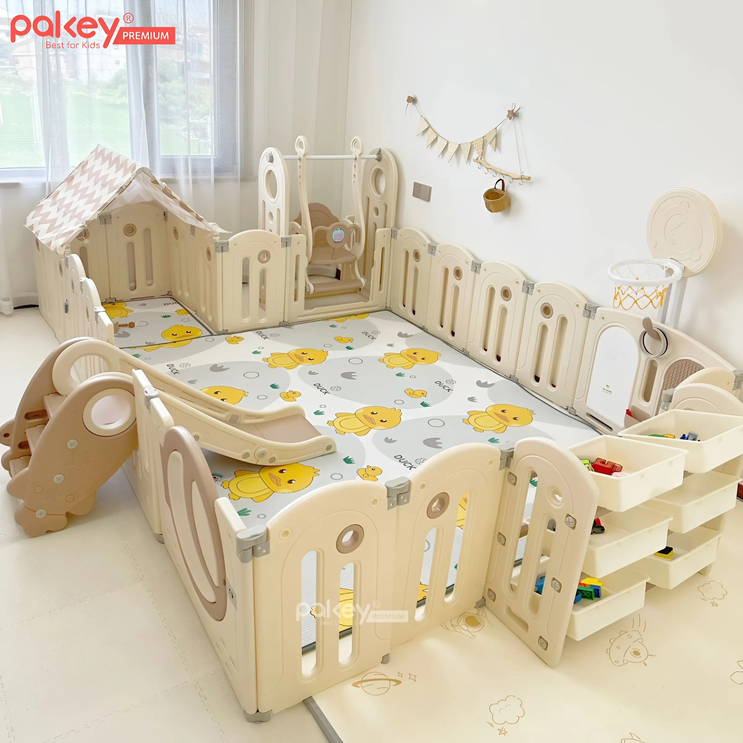 Mô tả Bộ Quây Cũi Nhựa Full PAKEY Moon House Đa Dạng Trò Chơi Thú Vị Cho Bé Chiều Cao Lên Tới 63cm, Bảo Hành Trọn Đời - 11