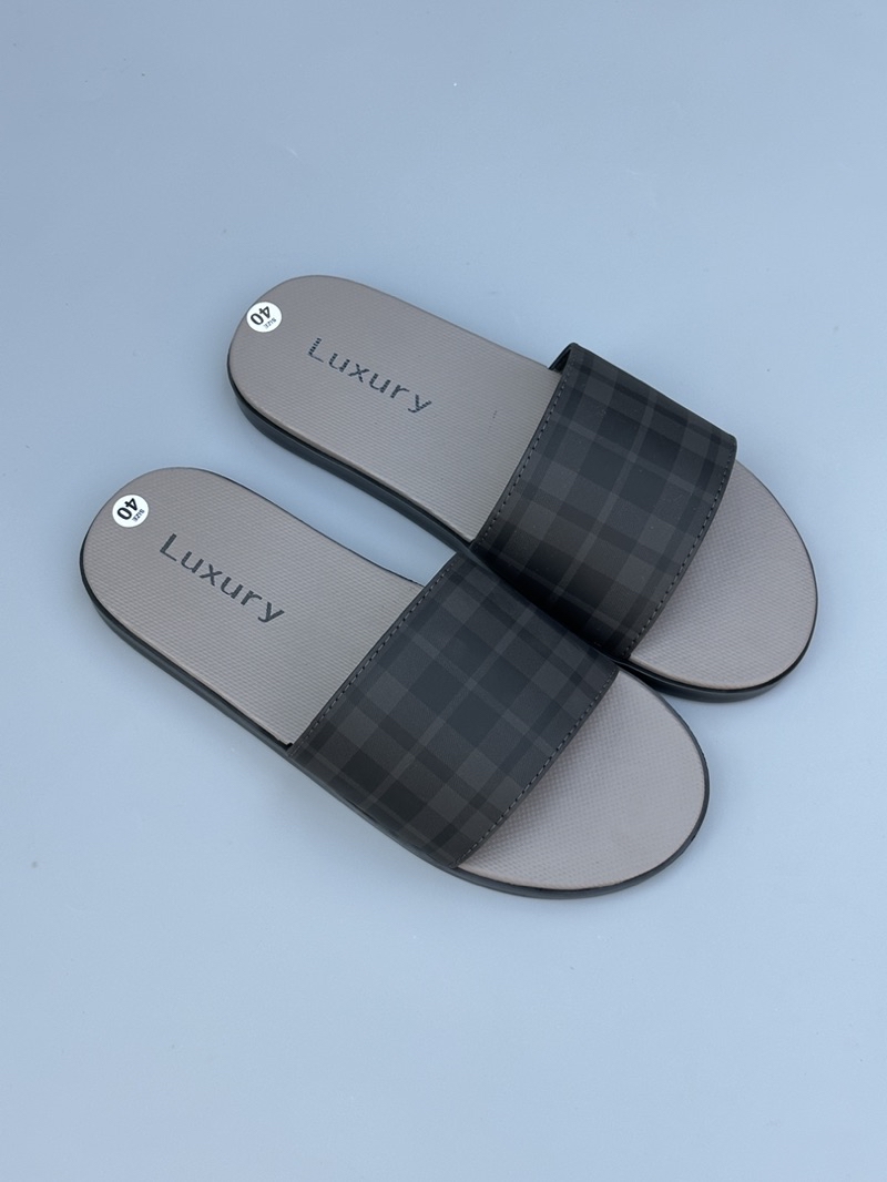 Mô tả Dép Nam Luxury Đế Cao Xu Kép 2 Lớp Chống Trơn Trượt  Nhung Len Đồng - Slipper - 5