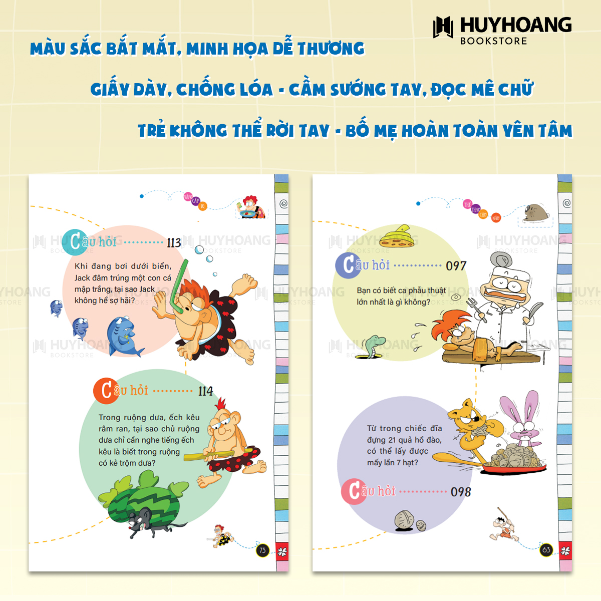 Mô tả Sách Hỏi đáp nhanh trí, sách đố vui cho bé , hài hước, kiến thức rộng mở, giải tỏa căng thẳng cho bé - 5