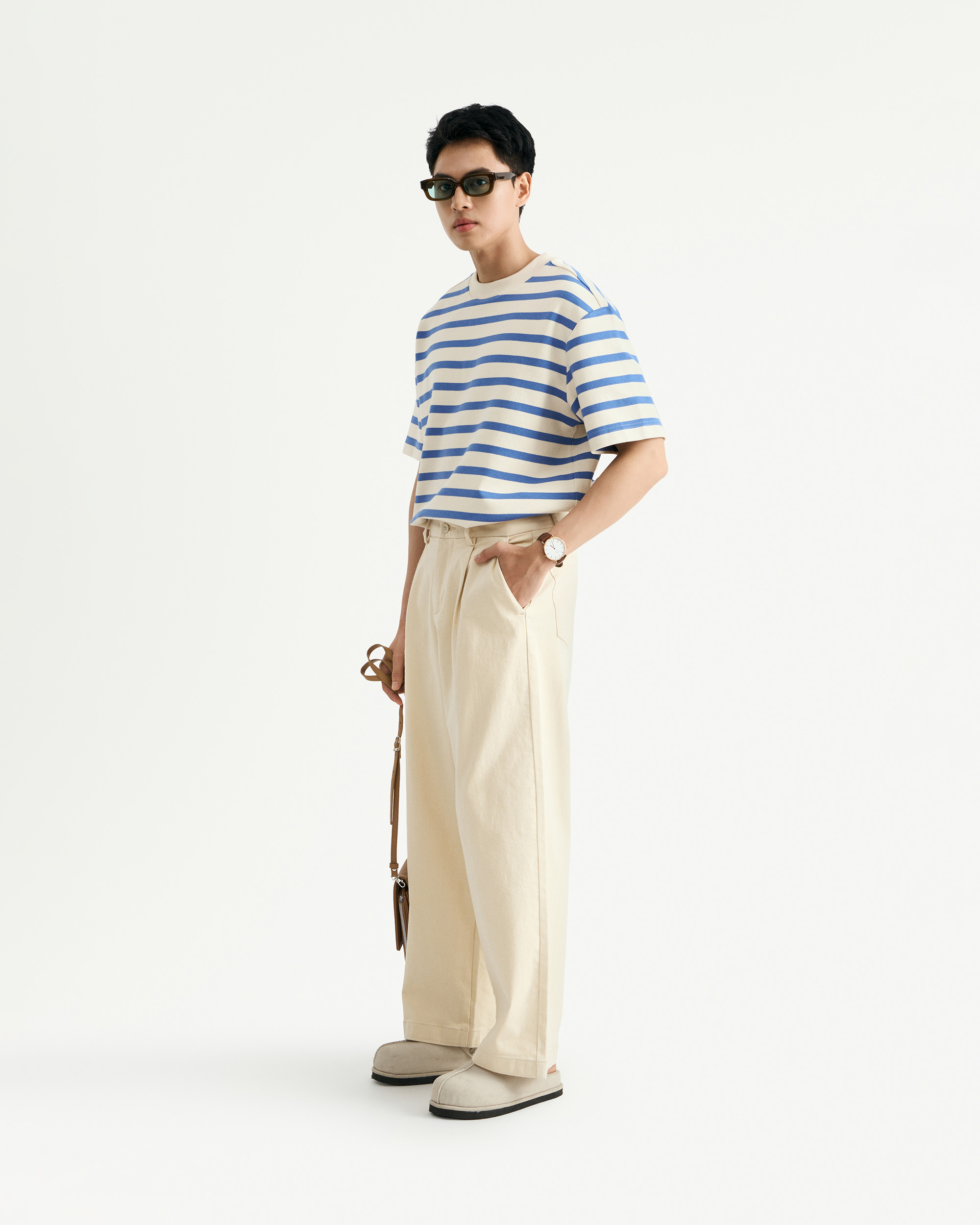 Mô tả Áo Thun Tay Ngắn Sọc Ngang Form Loose - Routine 10S25TSS050 - 4