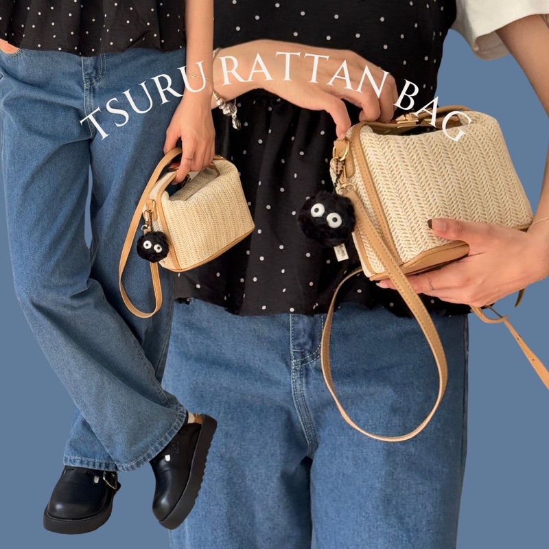 [ Tặng Charm ] 𝗧𝘀𝘂𝗿𝘂 つる 𝗠𝗶𝗻𝗶 𝗥𝗮𝘁𝘁𝗮𝗻 𝗕𝗮𝗴 - Túi Đan Nhỏ Xinh TSURU ...