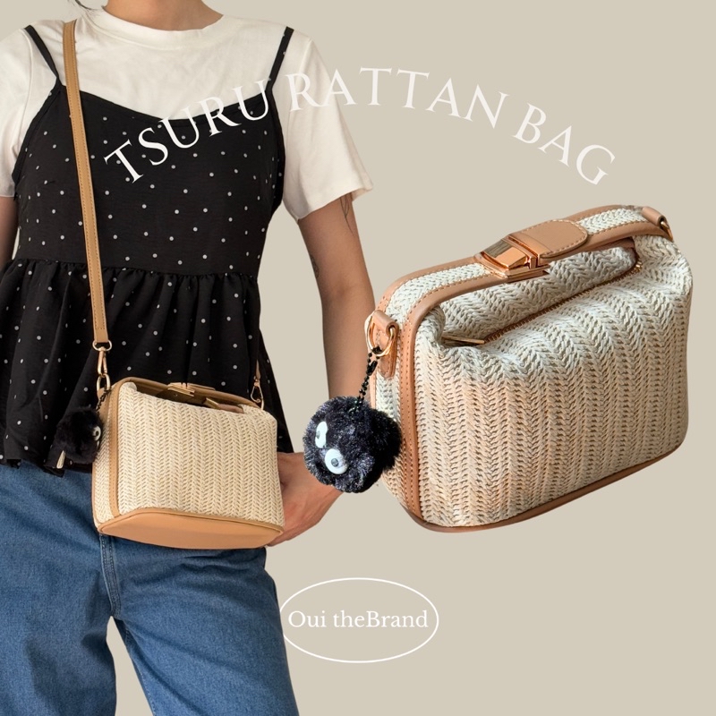 [ Tặng Charm ] 𝗧𝘀𝘂𝗿𝘂 つる 𝗠𝗶𝗻𝗶 𝗥𝗮𝘁𝘁𝗮𝗻 𝗕𝗮𝗴 - Túi Đan Nhỏ Xinh TSURU ...