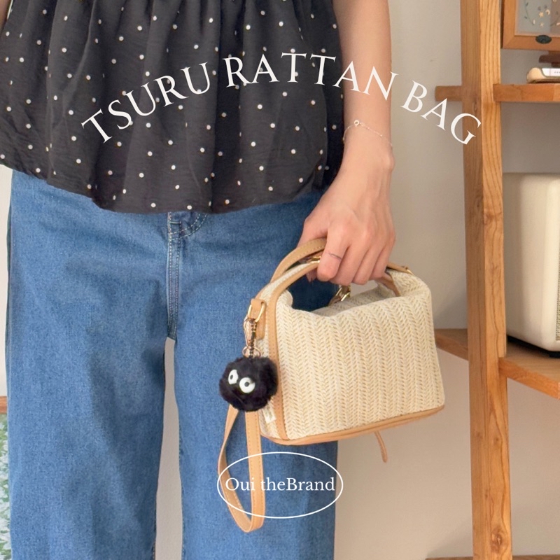 [ Tặng Charm ] 𝗧𝘀𝘂𝗿𝘂 つる 𝗠𝗶𝗻𝗶 𝗥𝗮𝘁𝘁𝗮𝗻 𝗕𝗮𝗴 - Túi Đan Nhỏ Xinh TSURU ...
