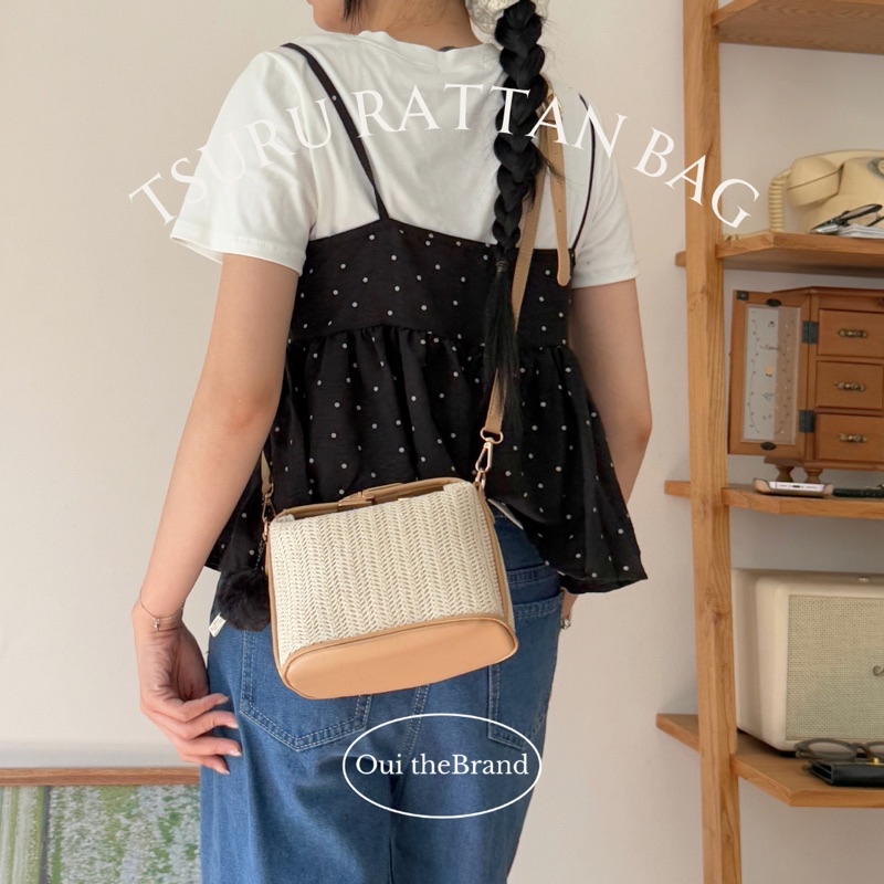 [ Tặng Charm ] 𝗧𝘀𝘂𝗿𝘂 つる 𝗠𝗶𝗻𝗶 𝗥𝗮𝘁𝘁𝗮𝗻 𝗕𝗮𝗴 - Túi Đan Nhỏ Xinh TSURU ...