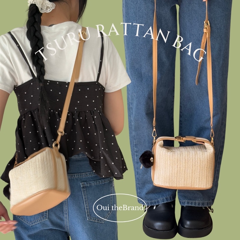 [ Tặng Charm ] 𝗧𝘀𝘂𝗿𝘂 つる 𝗠𝗶𝗻𝗶 𝗥𝗮𝘁𝘁𝗮𝗻 𝗕𝗮𝗴 - Túi Đan Nhỏ Xinh TSURU ...
