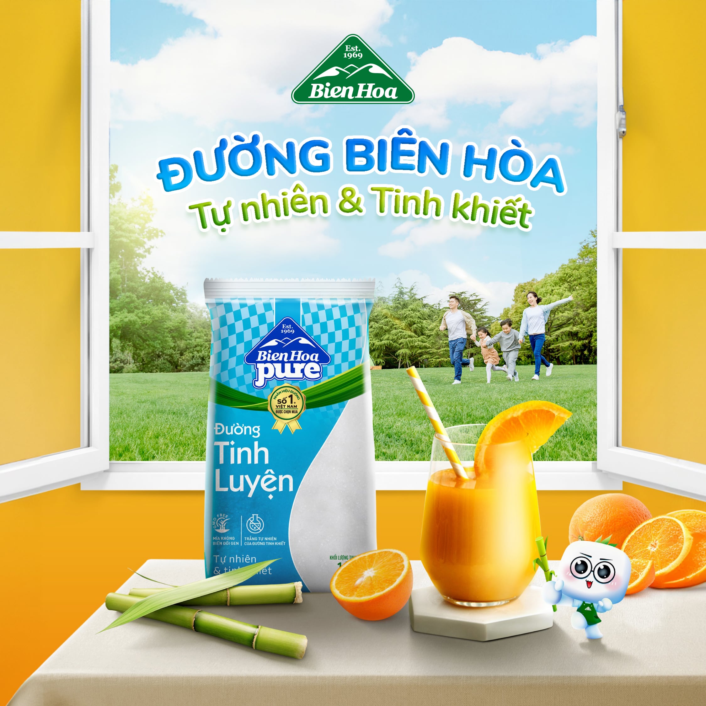 Mô tả Combo 2 Túi Đường Tinh Luyện Pure Biên Hòa 1kg/túi - 1