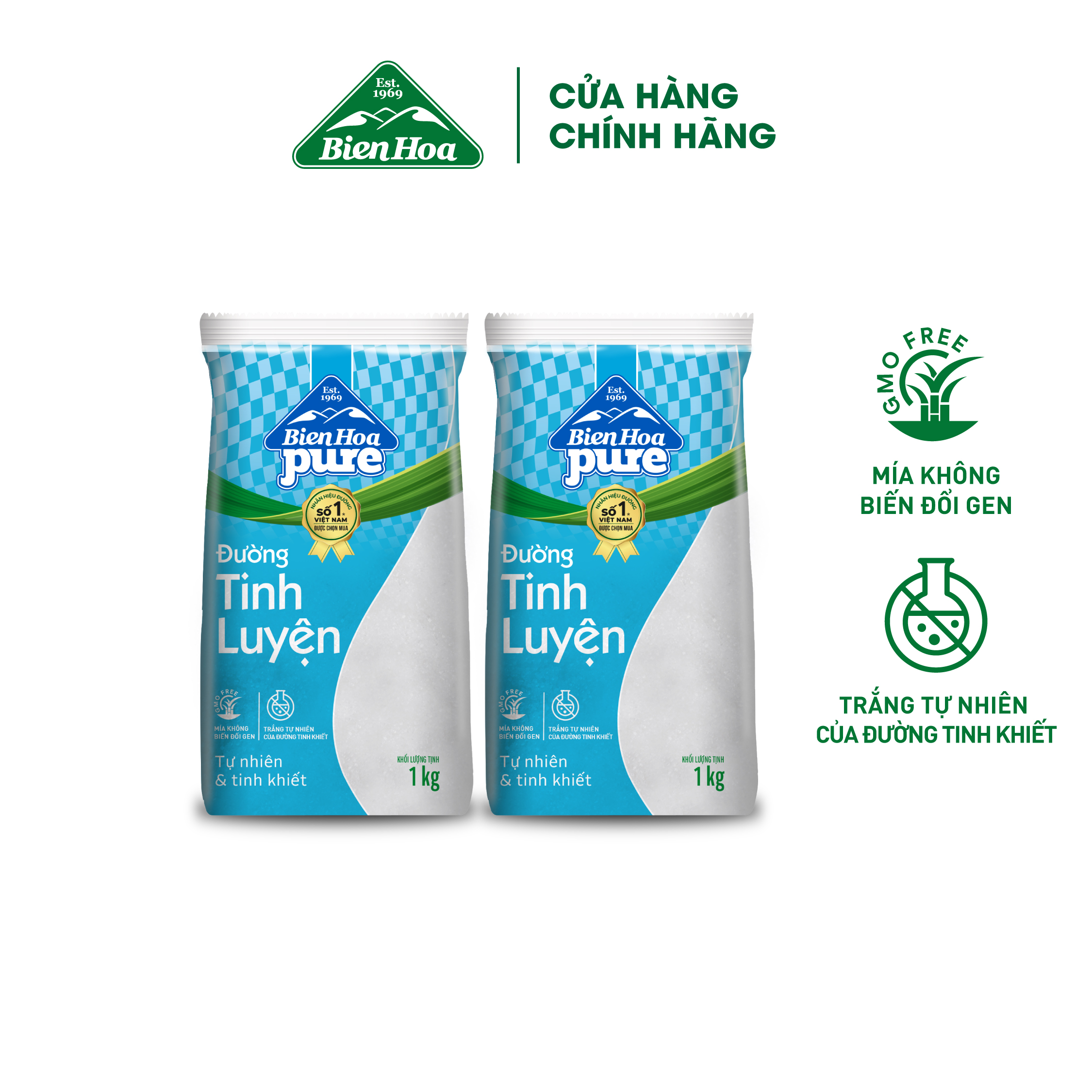 Mô tả Combo 2 Túi Đường Tinh Luyện Pure Biên Hòa 1kg/túi - 2