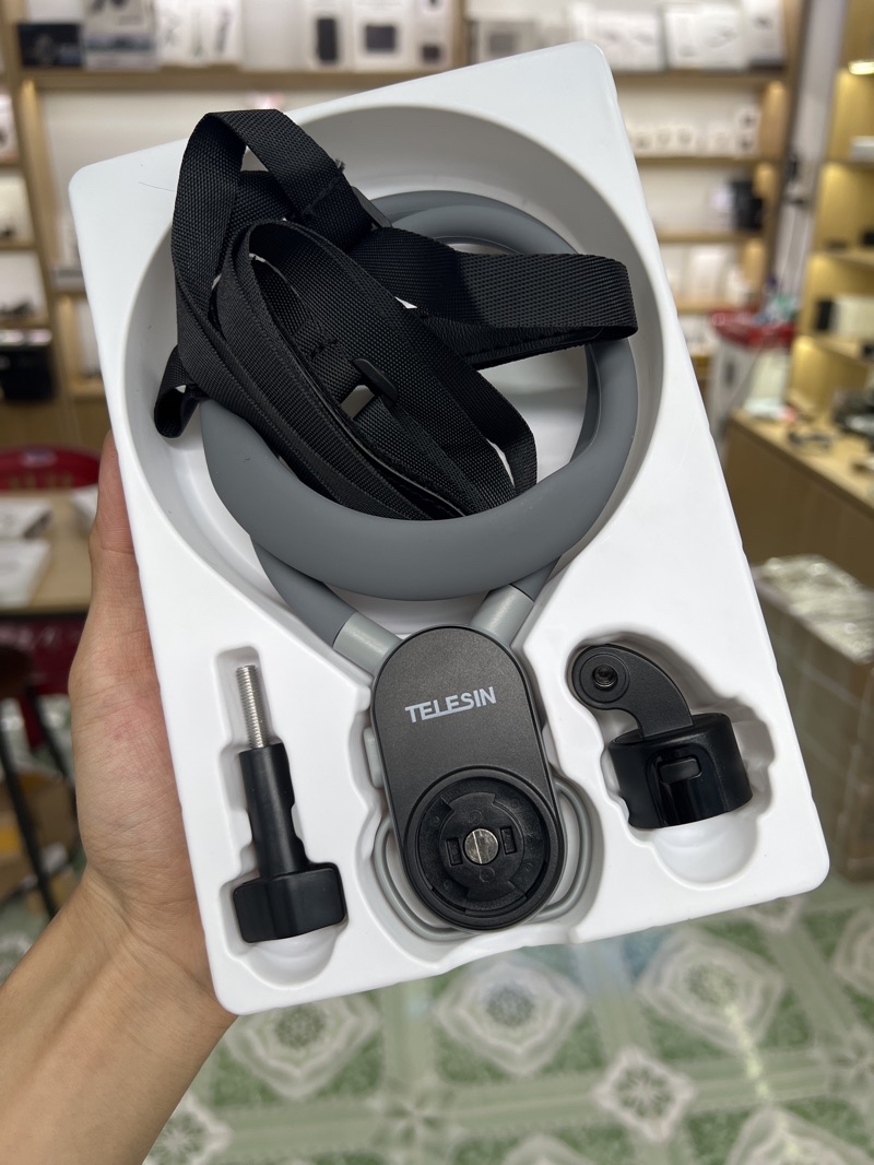 Vòng Telesin 2.0 Quick đeo cổ gắn Osmo 360, Gopro Insta360 Ace Pro 2 ...