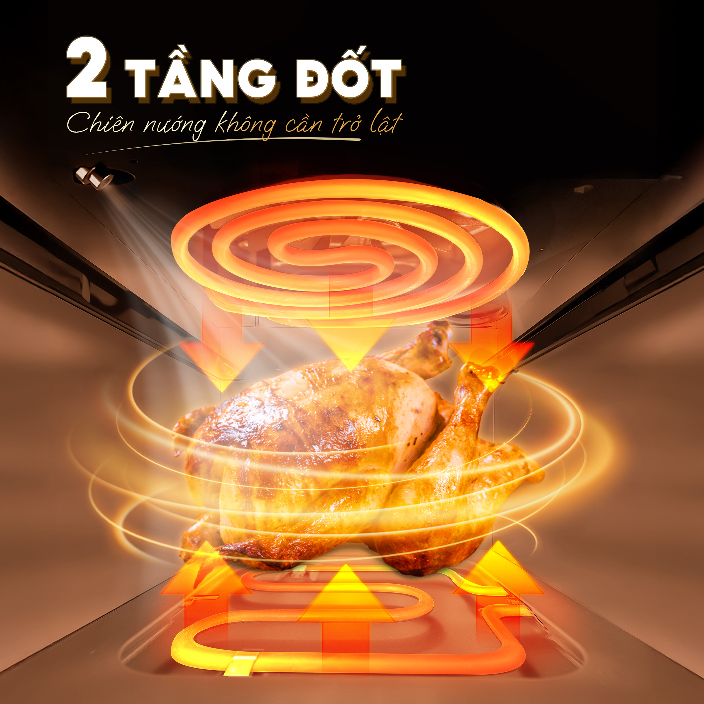 Mô tả Nồi Chiên Không Dầu Masuto MSKing 1700W-6L 2 Tầng Đốt Vỏ Thép Cacbon, Nồi Chiên Hơi Nước Phun Sương Nướng Gà Nguyên Con - 5
