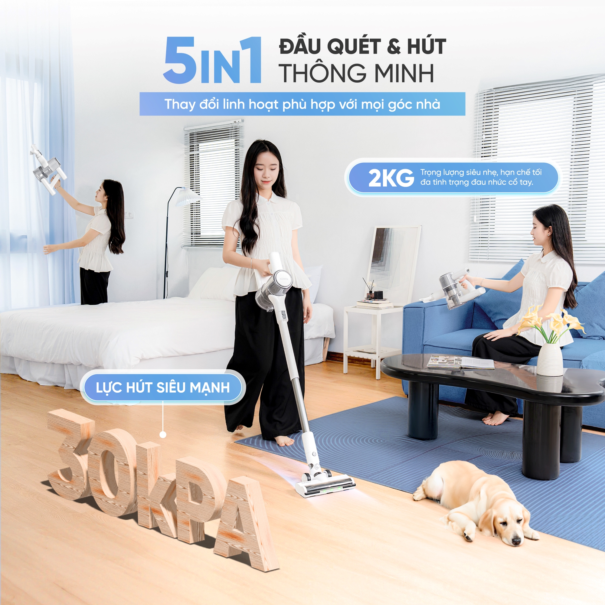 Mô tả Máy Hút Bụi Cầm Tay Không Dây 30kPa 30kPa Dùng Pin 2 Lõi Lọc Bụi Mịn HEPA, Máy Hút Bụi Giường Nệm Đệm Sofa Xe Hơi - 2