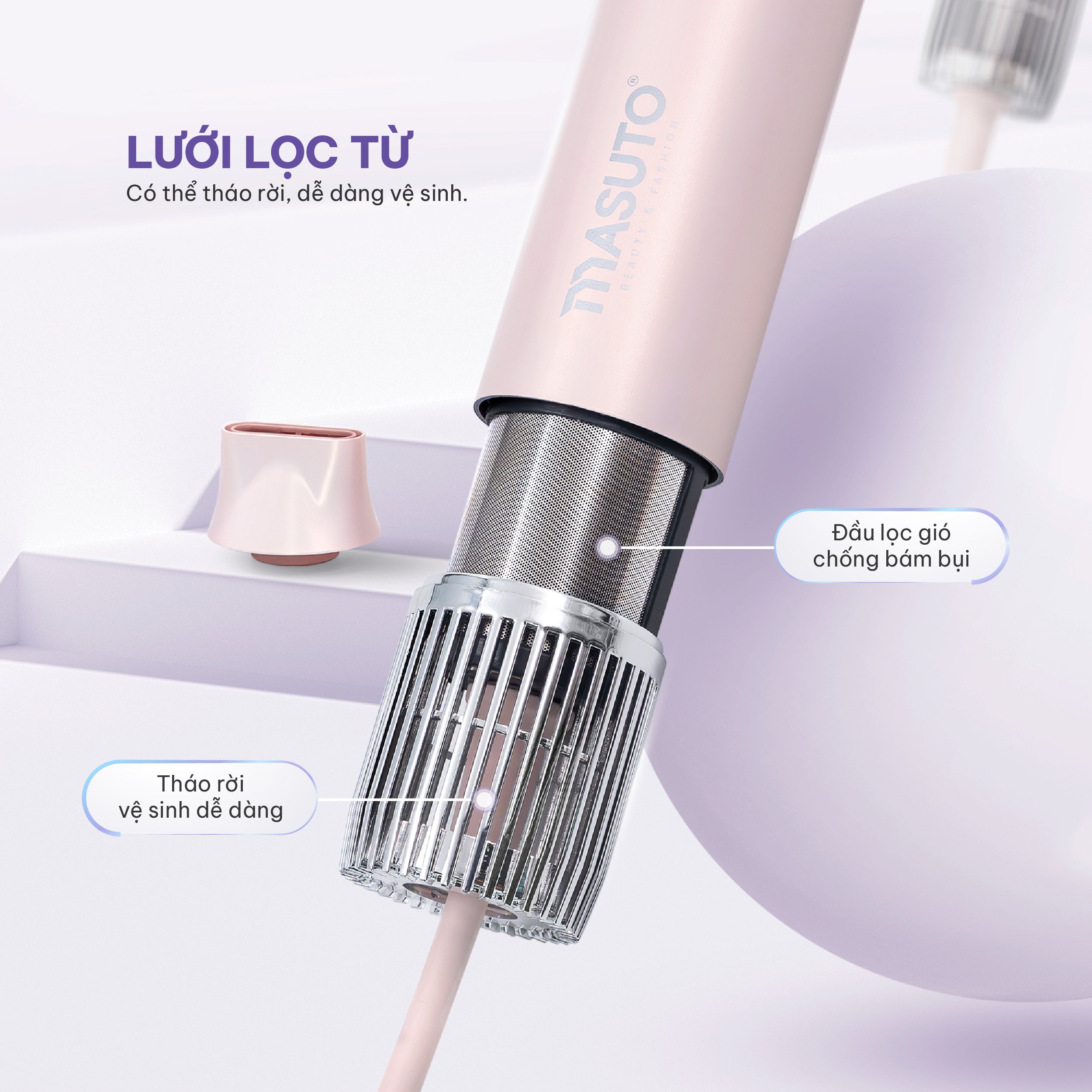 Mô tả Máy sấy tạo kiểu tóc 5in1 ion âm Masuto AirStyler 2 chiều nóng lạnh tạo kiểu bảo vệ tóc bảo hành 24 tháng - 5