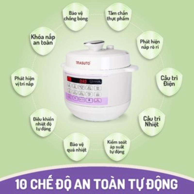 Mô tả Nồi áp suất Masuto 5L phiên bản nâng cấp kho hầm nhừ, nấu cơm nấu lẩu mở nắp đa năng - 2