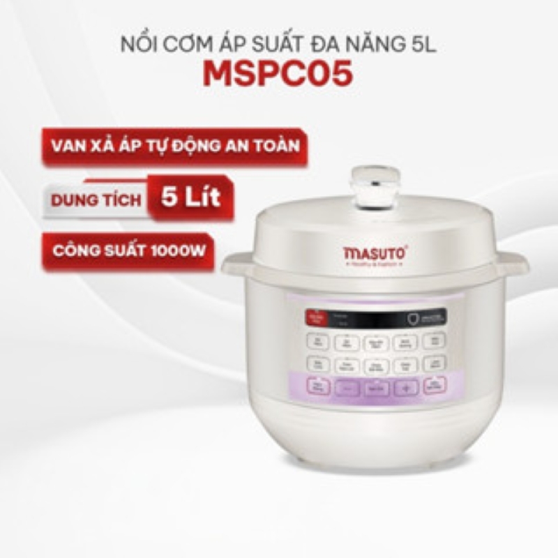 Mô tả Nồi áp suất Masuto 5L phiên bản nâng cấp kho hầm nhừ, nấu cơm nấu lẩu mở nắp đa năng - 6