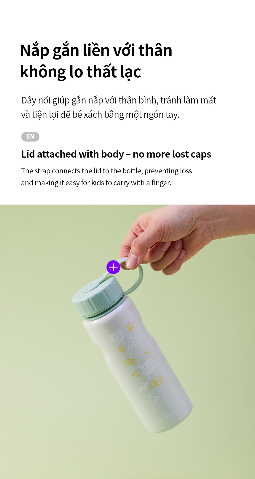 Bình nước LocknLock School Fit Switch Color 500ml đổi màu theo nhiệt độ ...