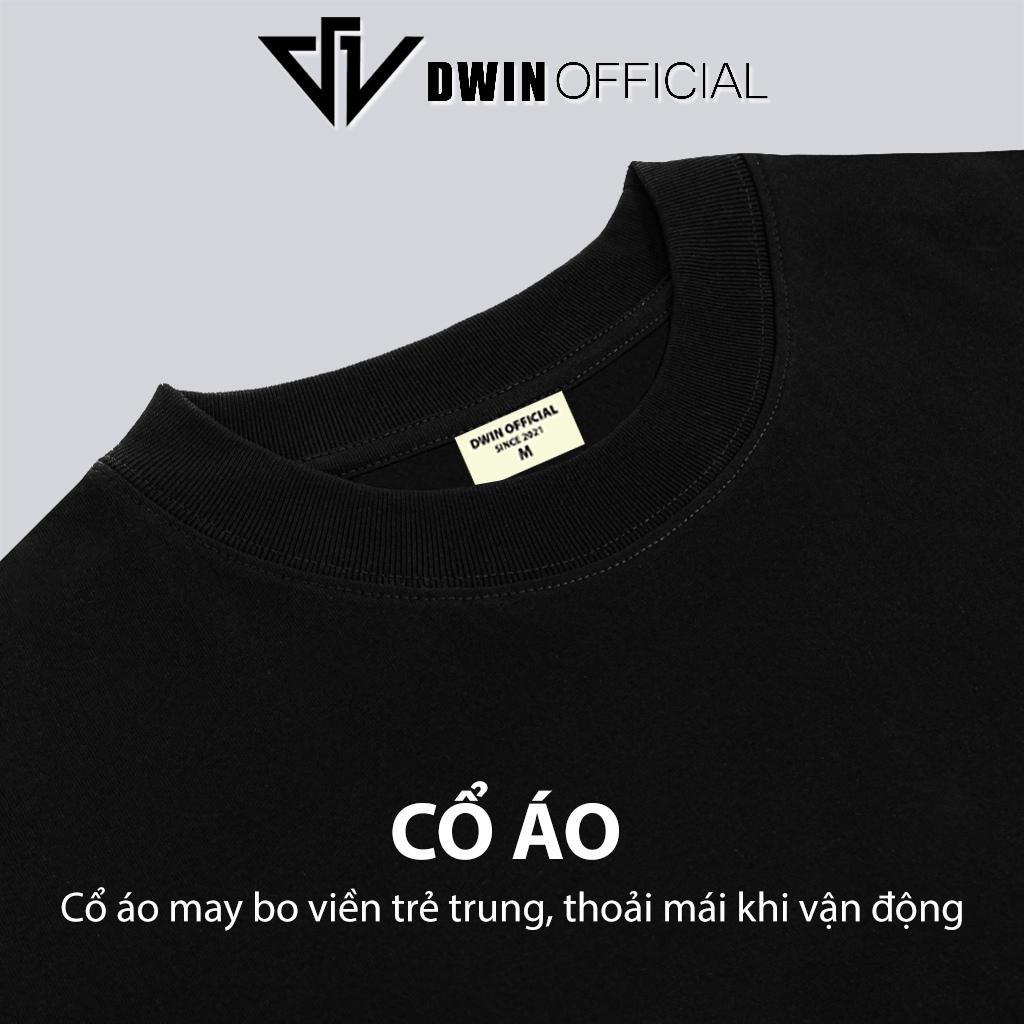 Mô tả Áo thun trơn nam nữ DWIN basic tee tay lỡ phông cotton unisex oversize form rộng local brand tshirt - 3