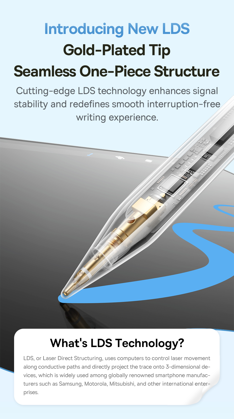 Mô tả Bút Cảm Ứng Baseus Smooth Writing 3 – Sạc Không Dây Phiên Bản Chủ Động Màu Trắng Ánh Trăng Kèm Ngòi Bút Thay Thế - 5
