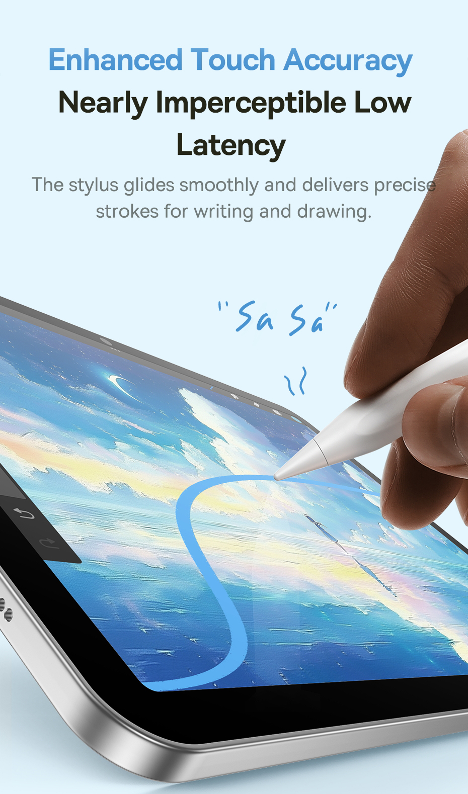 Mô tả Bút Cảm Ứng Baseus Smooth Writing 3 – Sạc Không Dây Phiên Bản Chủ Động Màu Trắng Ánh Trăng Kèm Ngòi Bút Thay Thế - 6