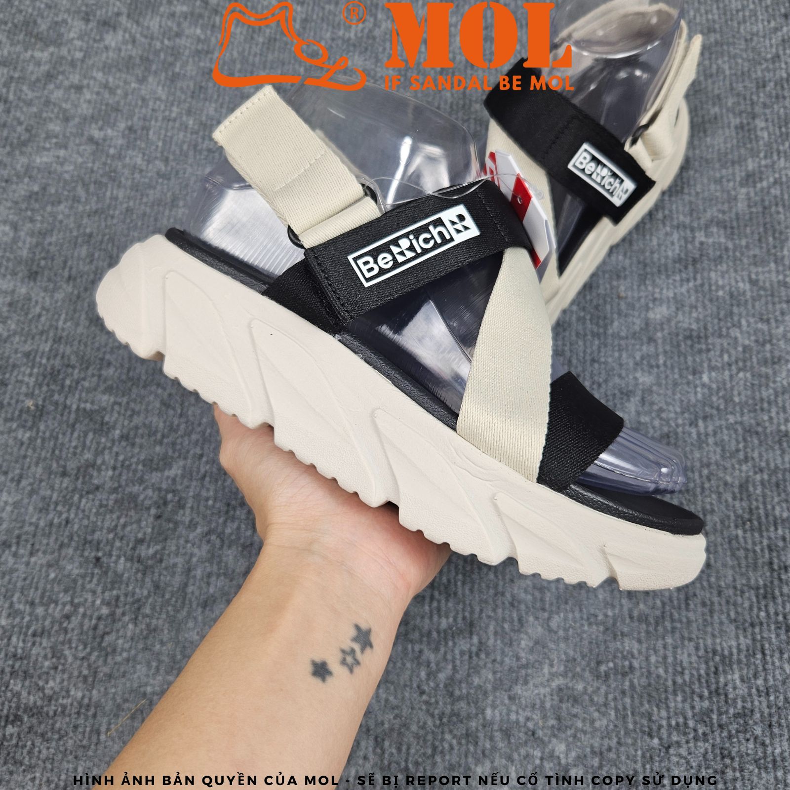 Mô tả Sandal nam nữ Unisex - Couple thương hiệu Berich quai chéo đế cao 5cm BE577 ( quai hậu rời) - 11