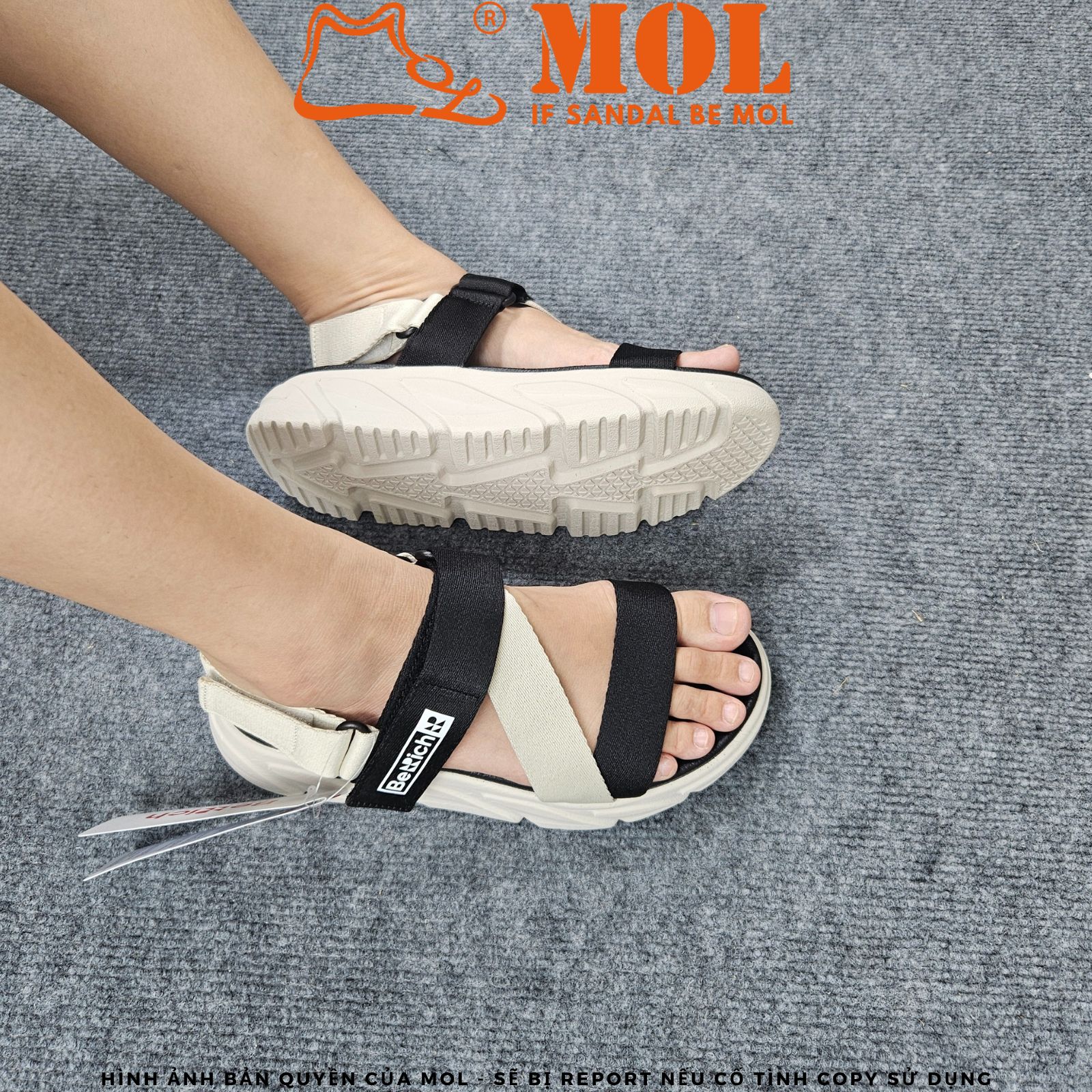 Mô tả Sandal nam nữ Unisex - Couple thương hiệu Berich quai chéo đế cao 5cm BE577 ( quai hậu rời) - 12