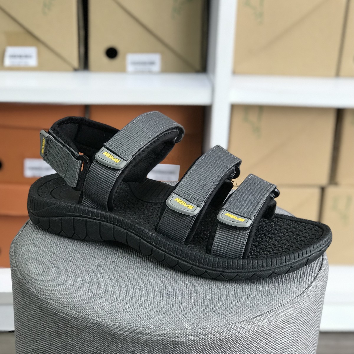 Mô tả Sandal nam Rova 3 quai ngang RV39-1G màu xám - 7