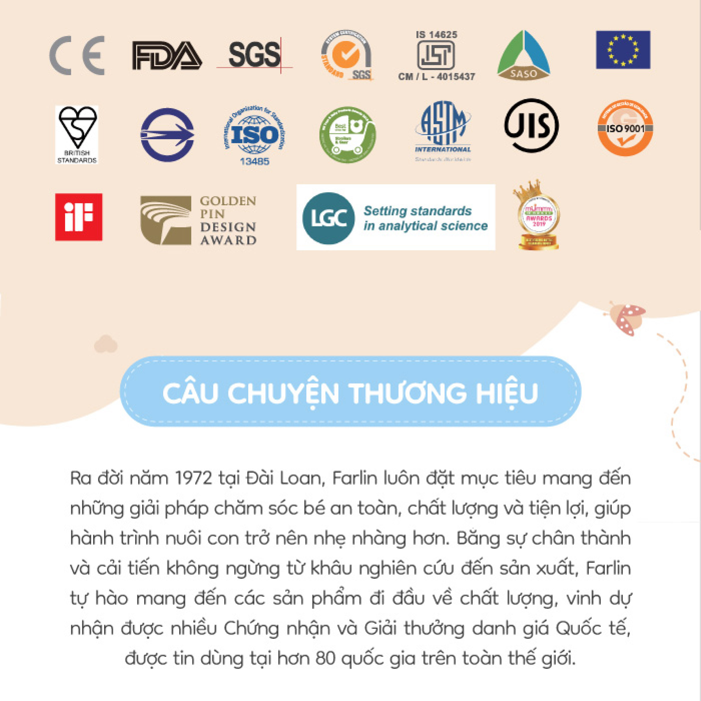 Mô tả Farlin Bình sữa PP cổ rộng dễ vệ sinh, núm ti silicone siêu mềm chống đầy hơi cho bé - 10