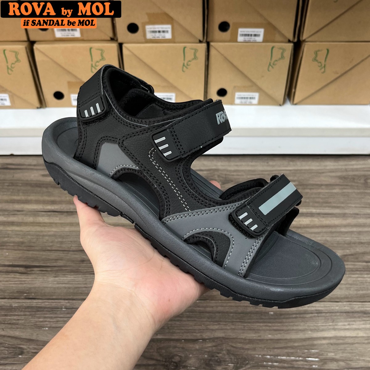 Mô tả Sandal nam Rova quai ngang RV964Ch màu xanh | Rova  RV964 - 2