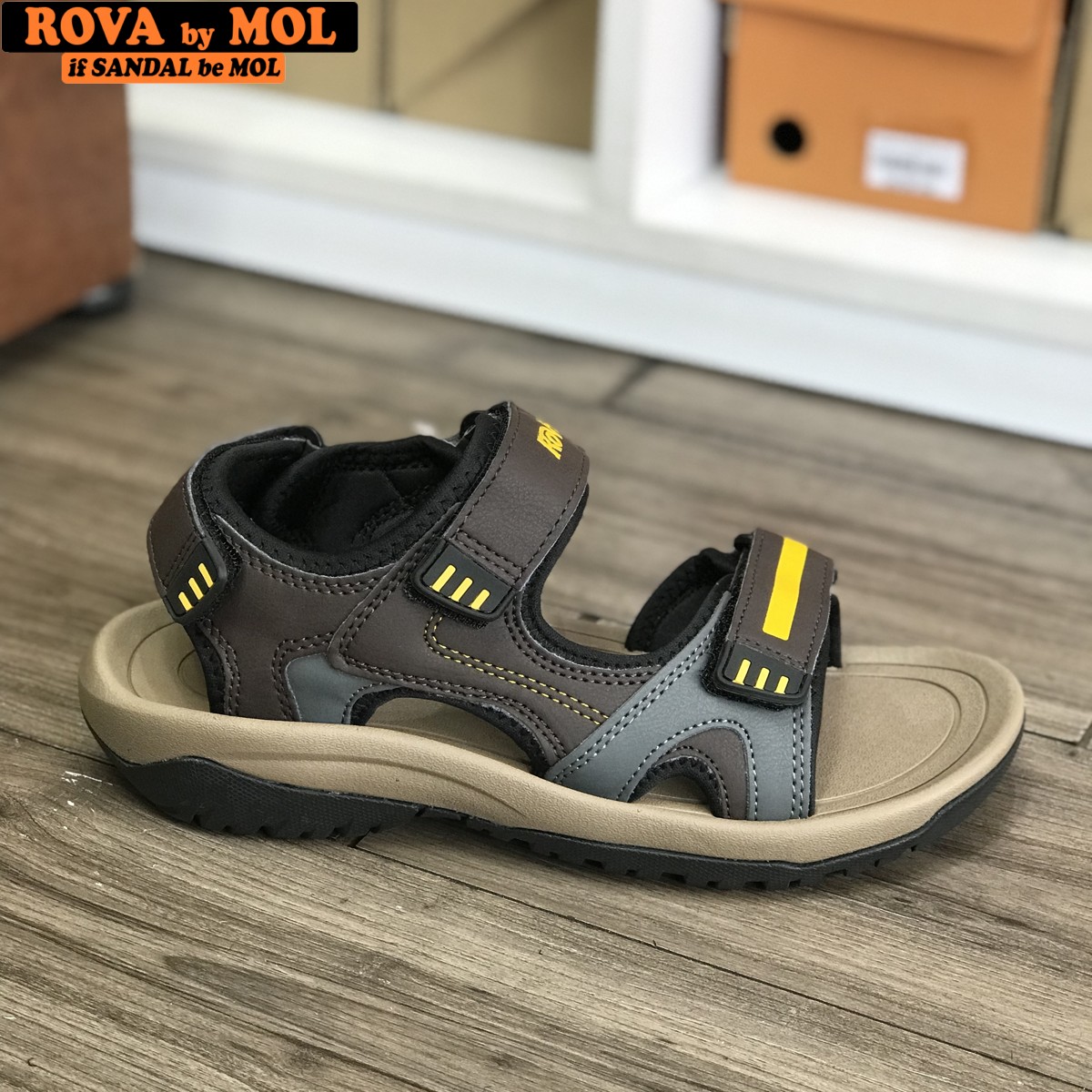 Mô tả Sandal nam Rova quai ngang RV964Ch màu xanh | Rova  RV964 - 4