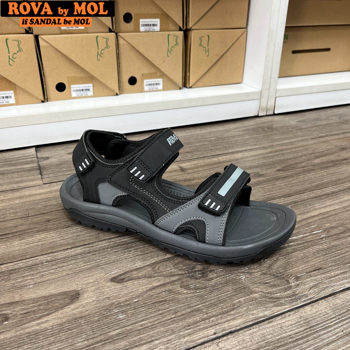 Mô tả Sandal nam Rova quai ngang RV964Ch màu xanh | Rova  RV964 - 5