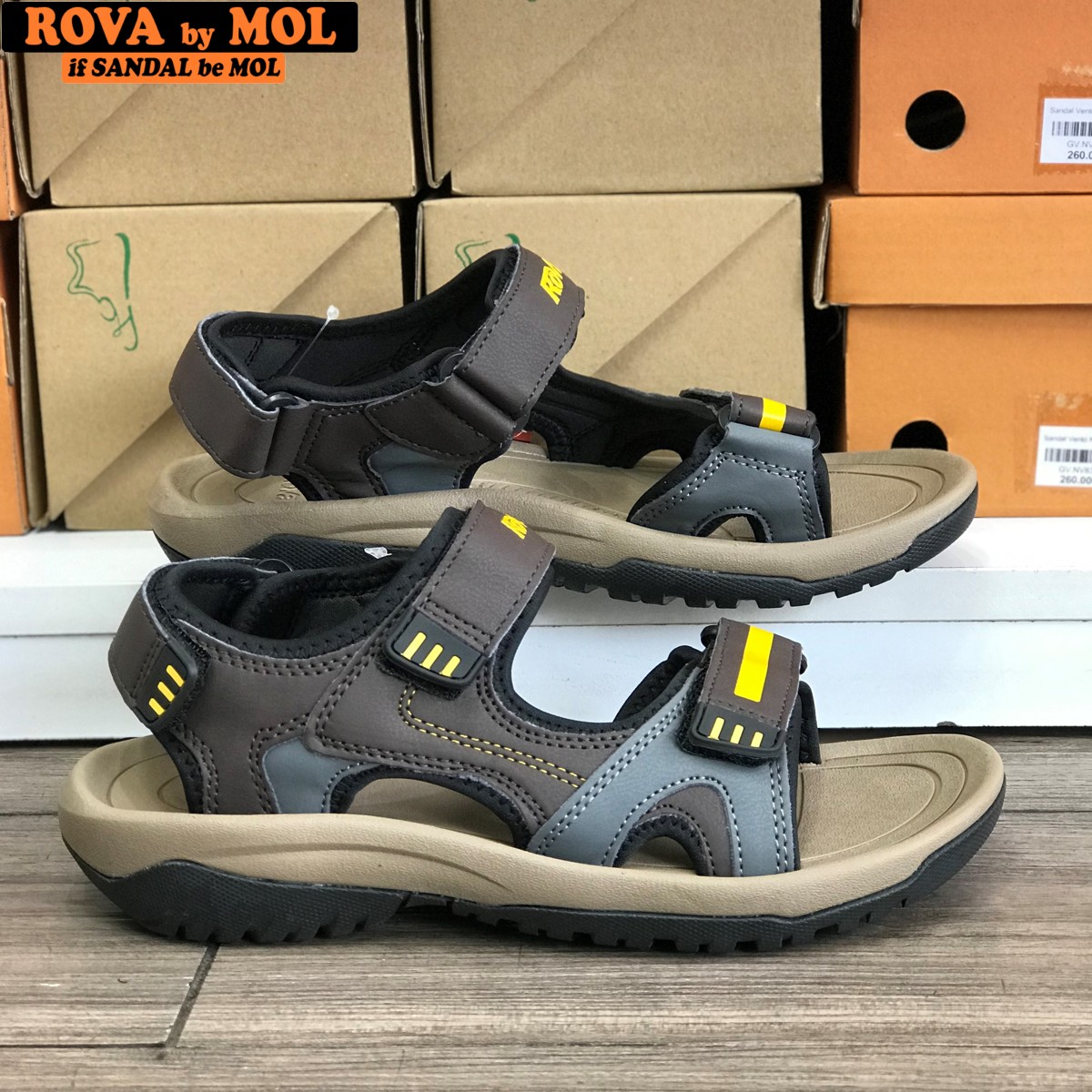 Mô tả Sandal nam Rova quai ngang RV964Ch màu xanh | Rova  RV964 - 7