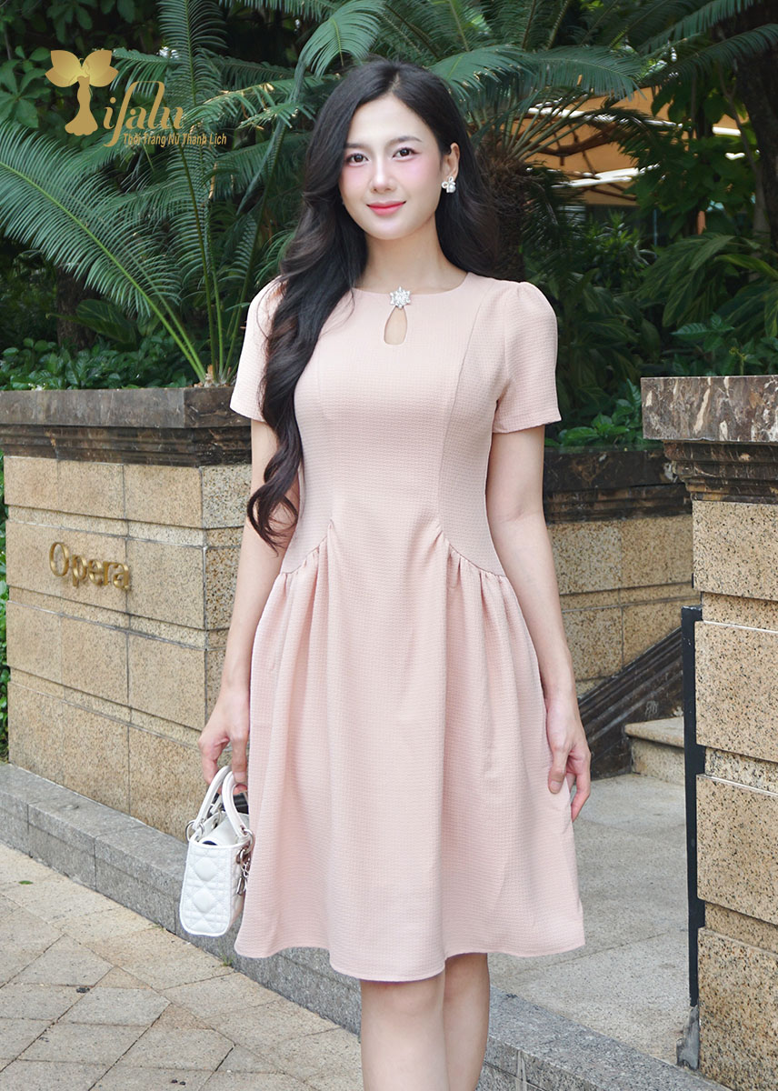 Mô tả TIFALU - Váy nữ, Đầm suông A bigsize dự tiệc màu hồng sang chảnh - ZOL422PNK - 1