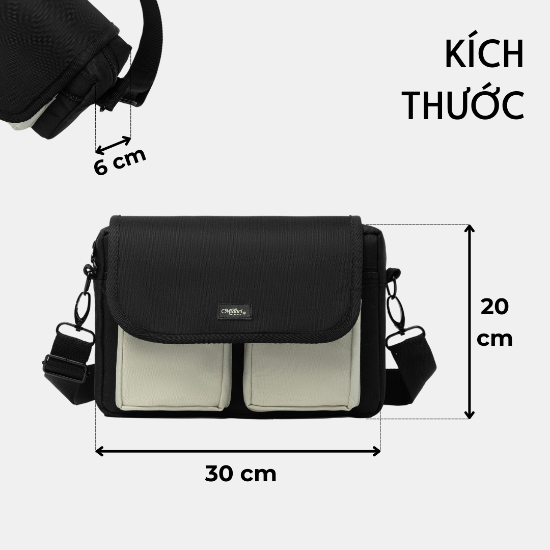 Mô tả Túi Vải đeo chéo BRANDON thời trang cao cấp Nam Nữ Trượt nước | Local Brand Midori M Studio - 3