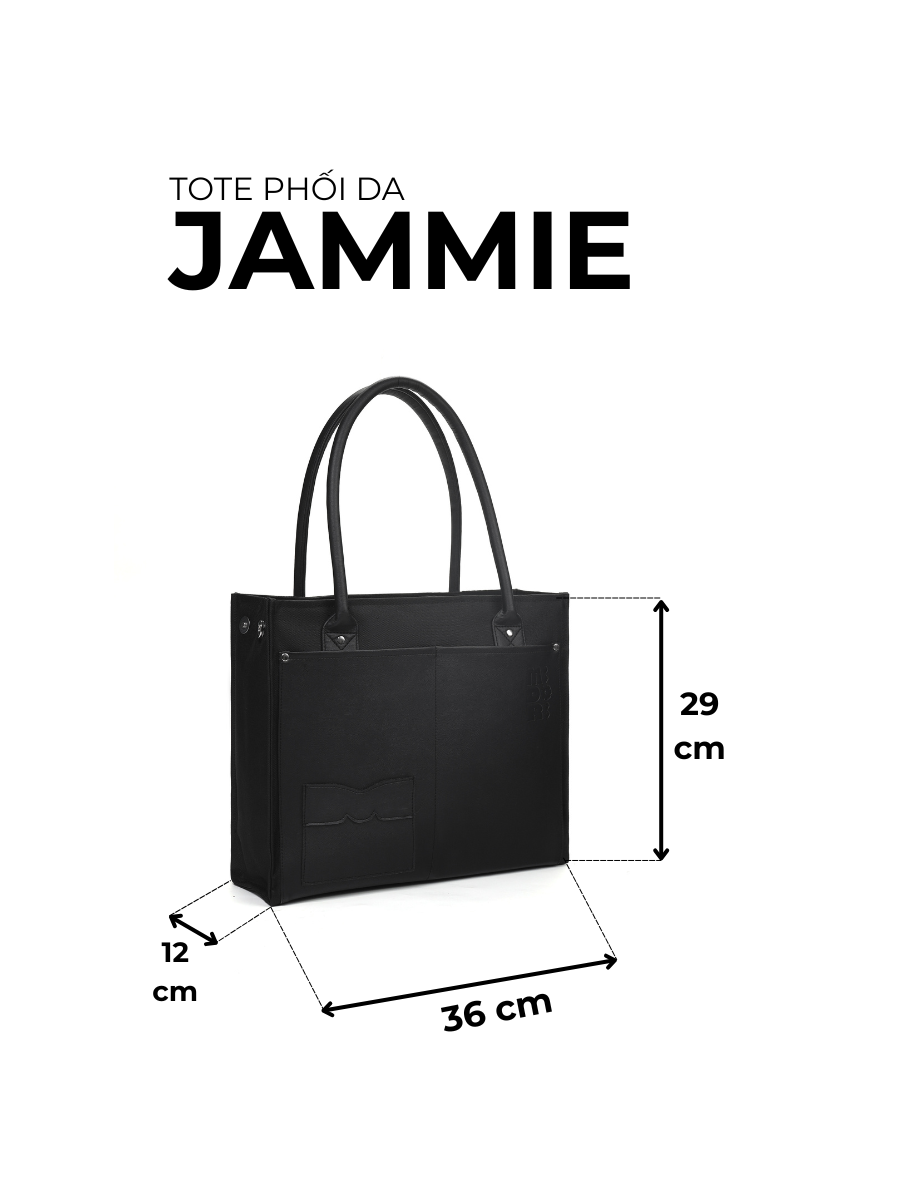 Mô tả Túi Tote Đeo Vai Vải Phối Da JAMMIE Nam Nữ Bền Đẹp Chống Nước Thời Trang | Local Brand M STUDIO - 3