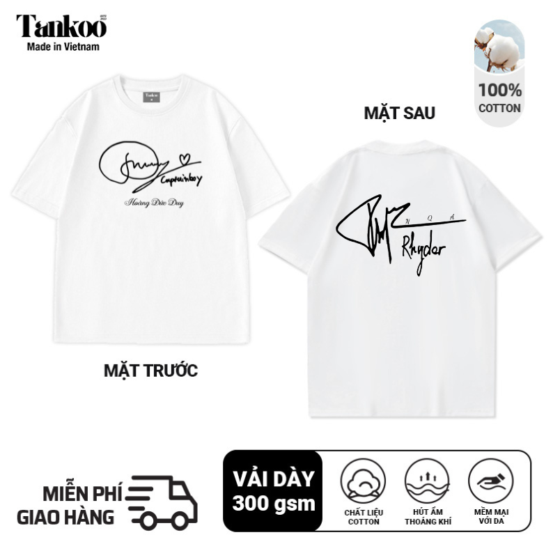 Áo thun nam nữ in hình Chữ Ký Rhyder và Captain Cotton co dãn 2 chiều ...