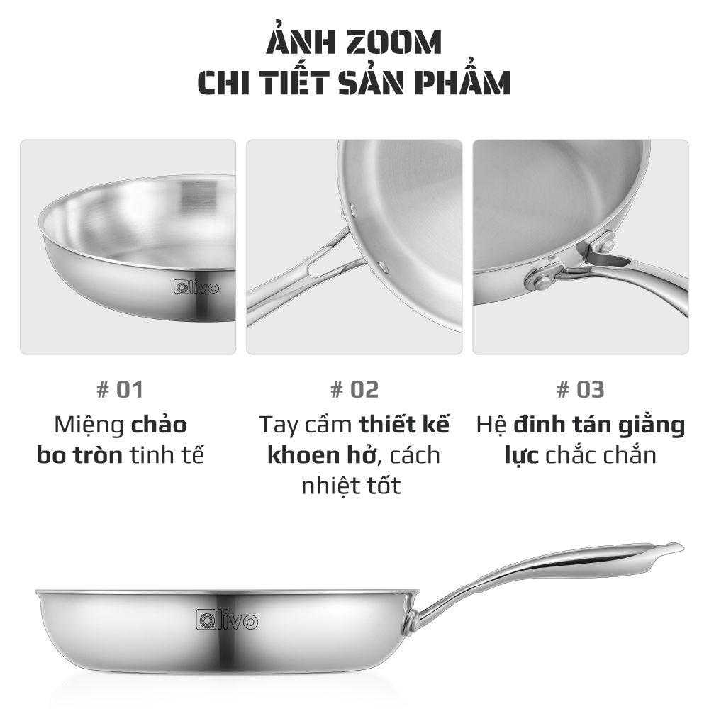 CHẢO INOX OLIVO STEVE 2655 Size 26 – Chảo Rán Nấu Được Trên Mọi Loại ...