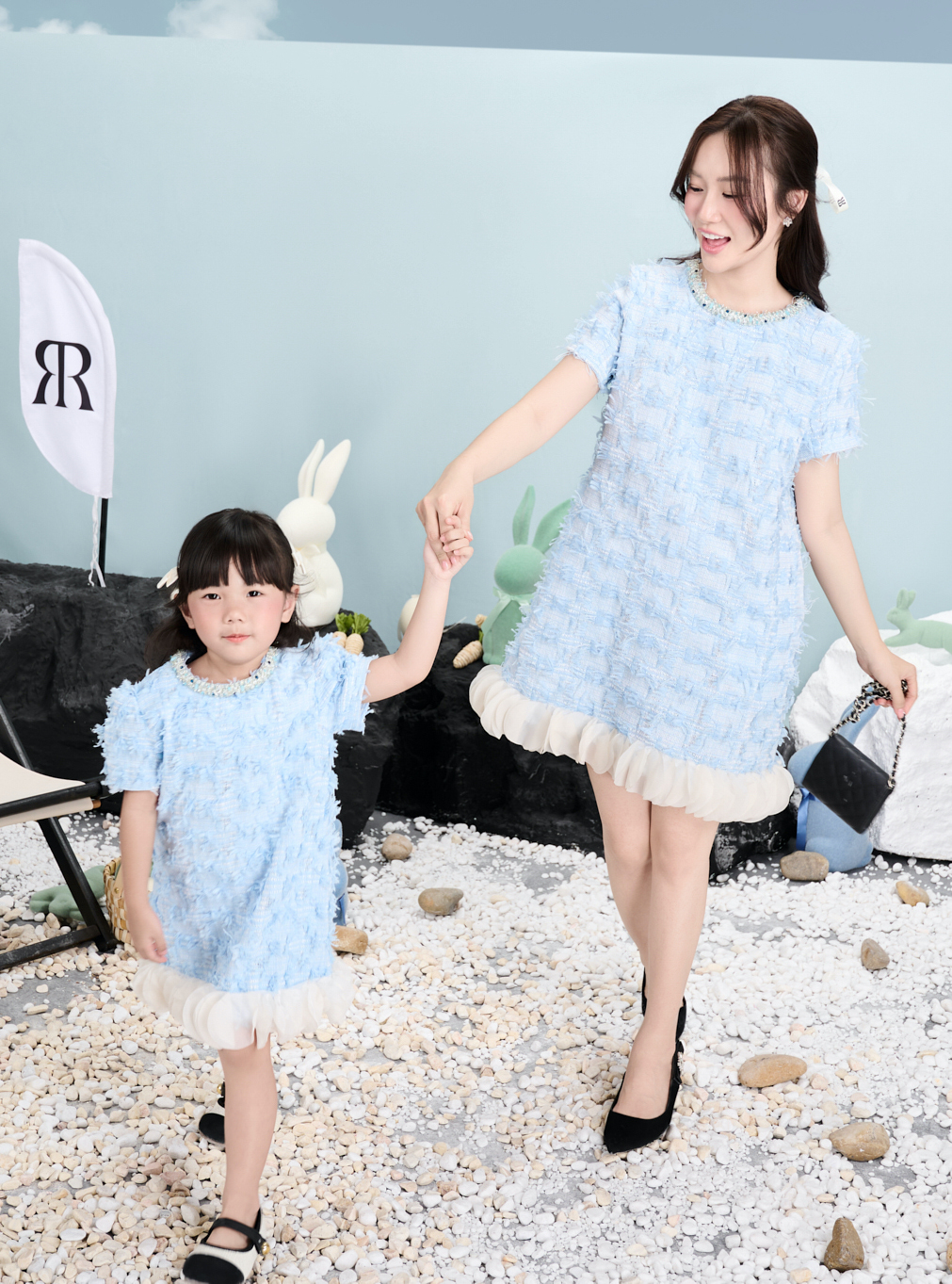 Mô tả RẬP BABY - Váy Baby Tweed Xanh - BABI 04 - 1