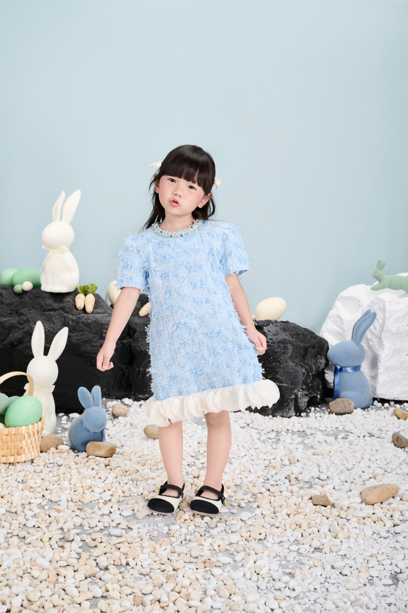 Mô tả RẬP BABY - Váy Baby Tweed Xanh - BABI 04 - 3