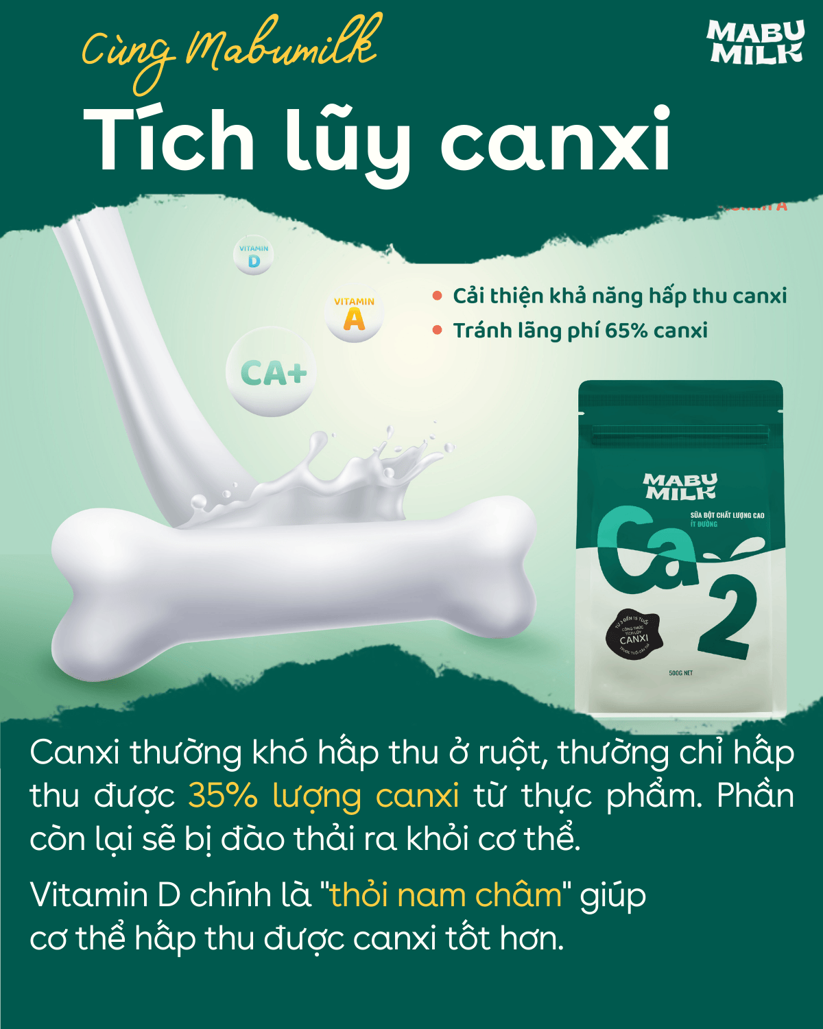 Mô tả SỮA BỘT CHẤT LƯỢNG CAO Mabumilk ít đường - TÍCH LUỸ CANXI trước tuổi dậy thì tăng chiều cao cho trẻ từ 3 - 15 tuổi - 3