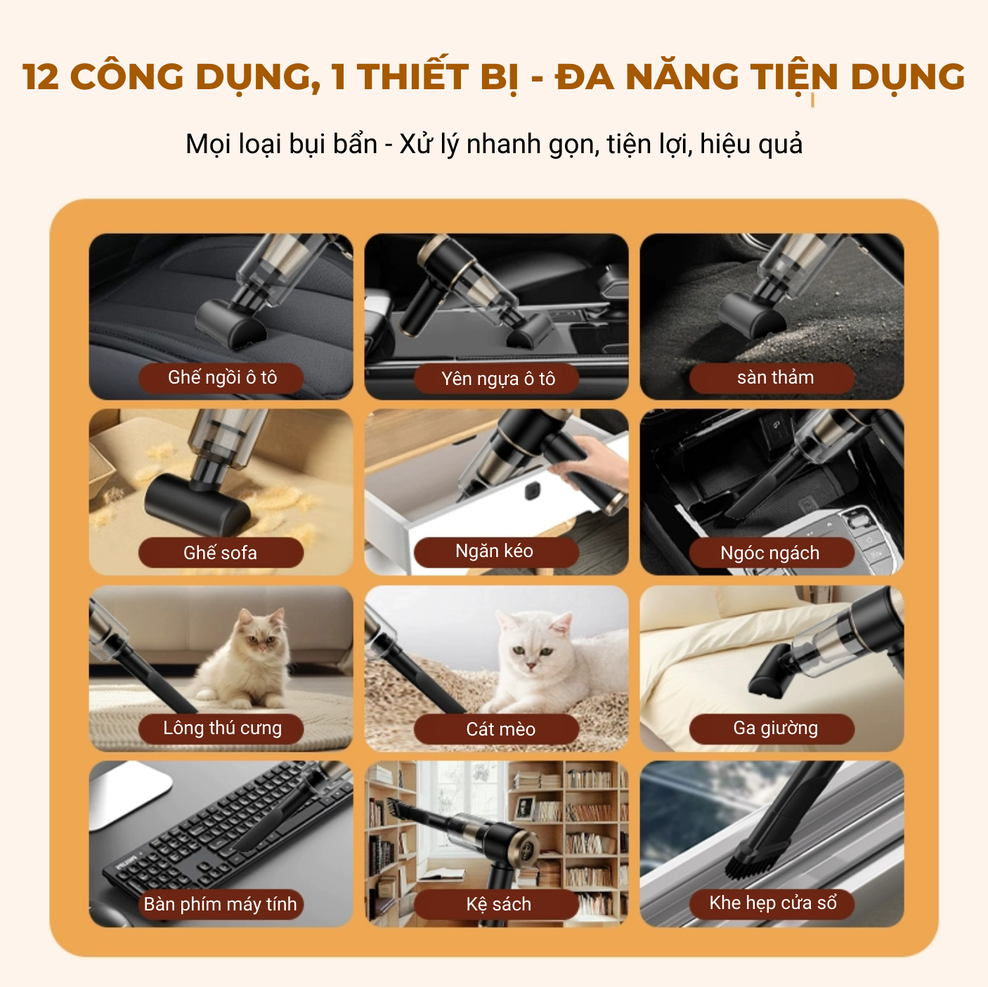 Máy hút bụi cầm tay không dây mini