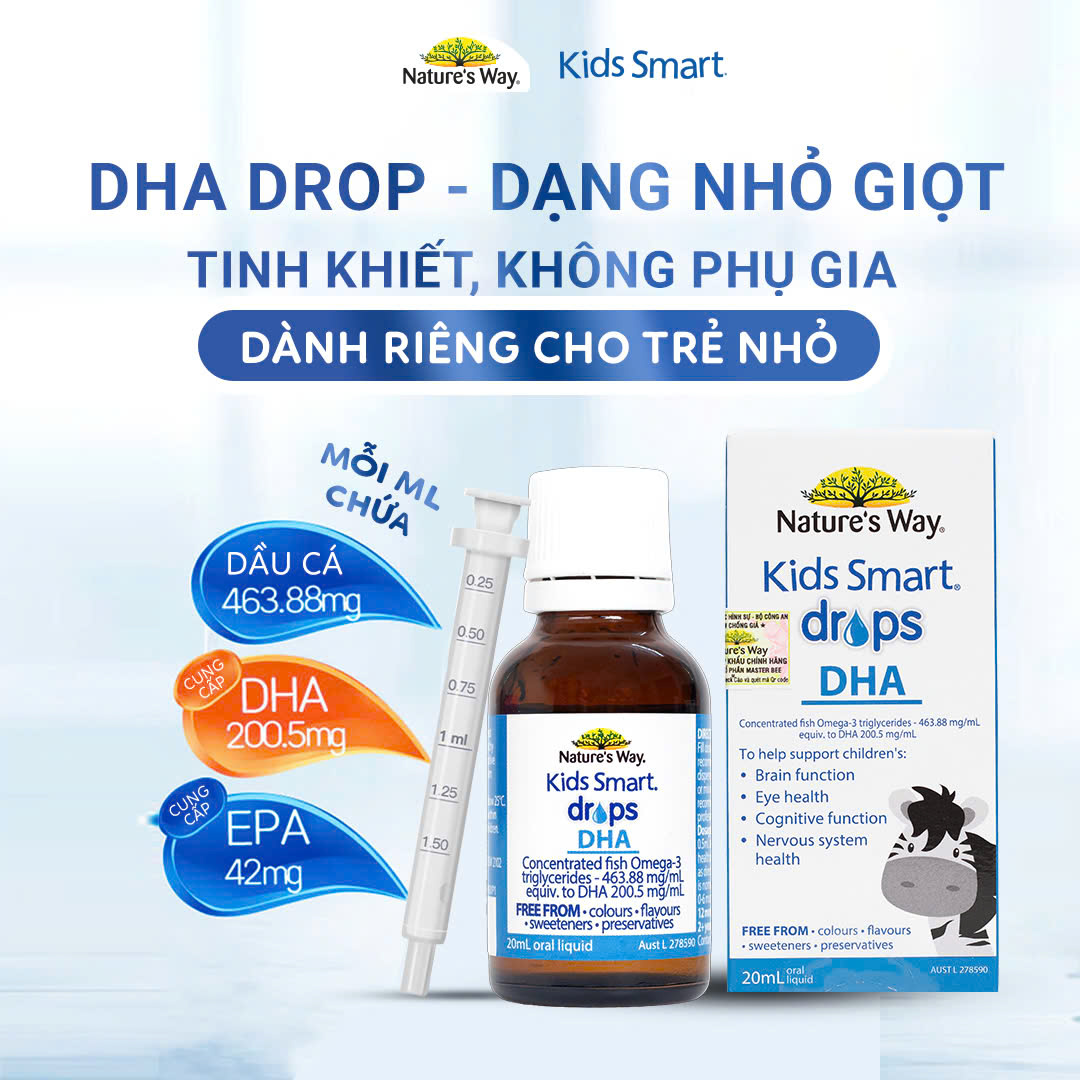 Mô tả Combo 2 Hộp DHA Drops Nature's Way Kids Smart Drops Siro Thông Minh Bổ Sung DHA EPA, Hỗ Trợ Bổ Não Và Mắt Cho Bé - 1