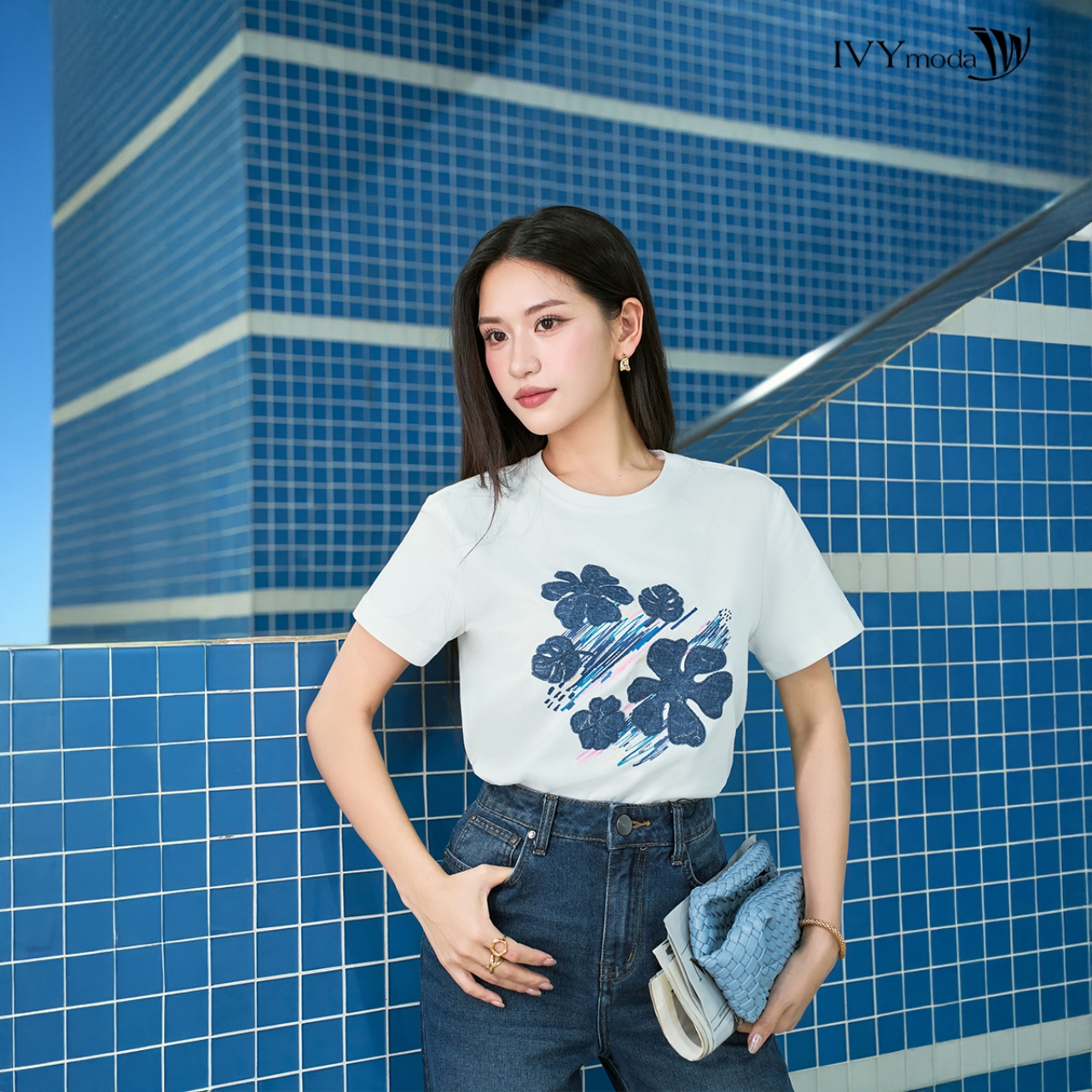 Mô tả Moves Jeans - Quần denim ống suông, Quần công sở dạo phố nữ IVY moda MS 25M9087 - 3