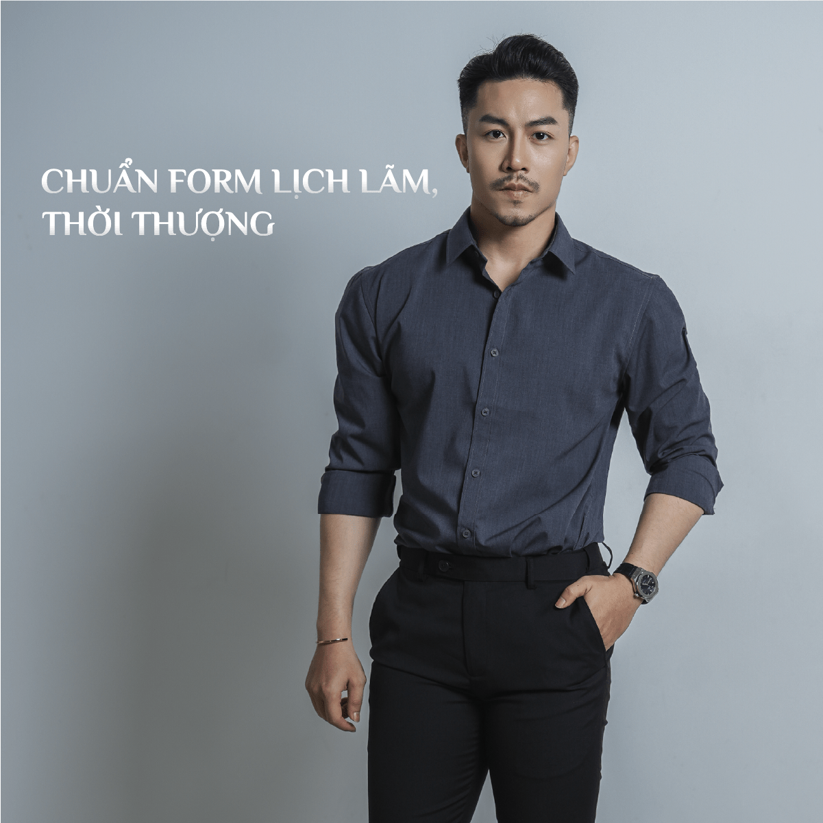 Áo sơ mi nam dài tay URBAN cao cấp vải Bamboo thoáng mát ít nhăn phom chuẩn lịch sự NO. 26124