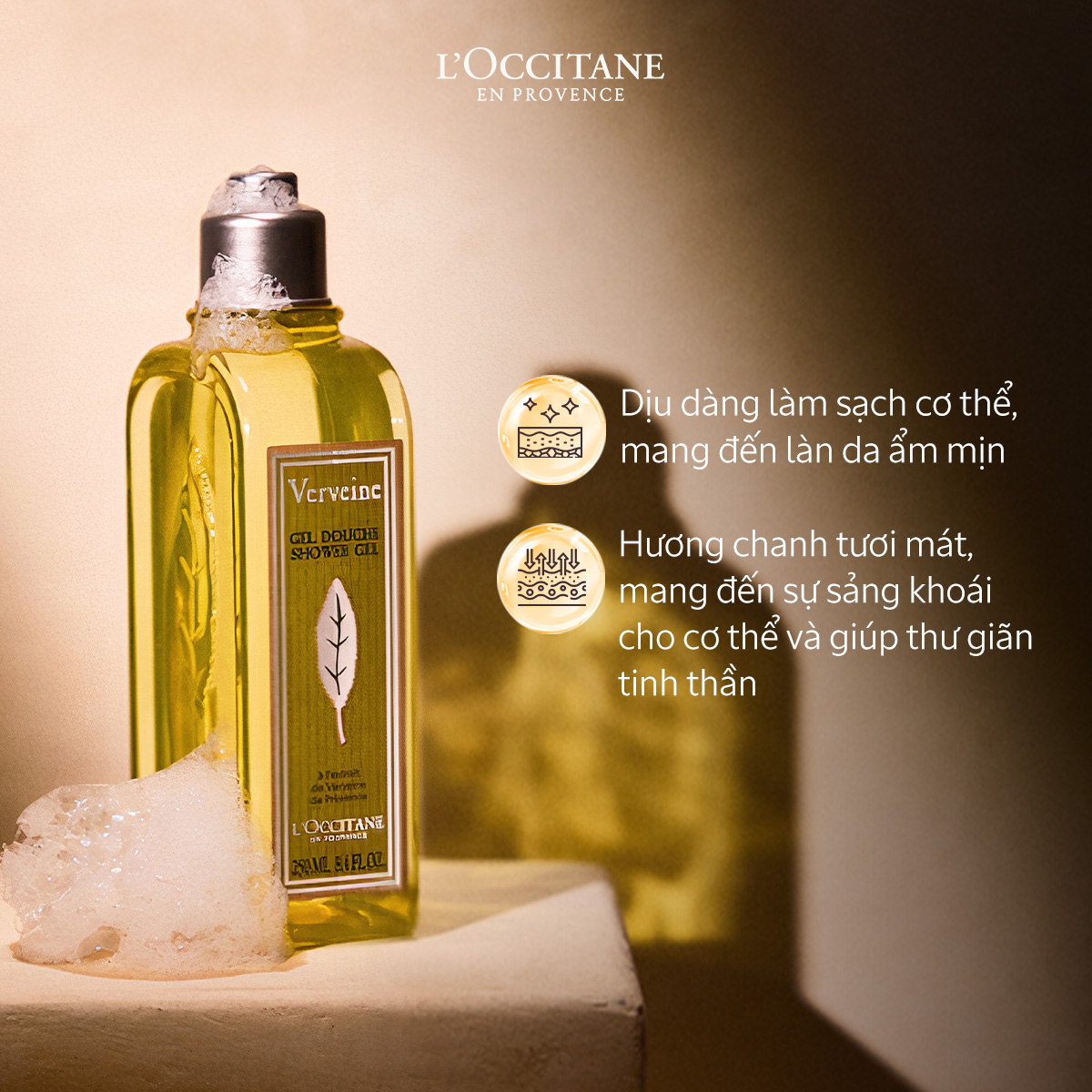 Mô tả Gel Tắm Cỏ Roi Ngựa Hương Chanh Sả L'Occitane Shower Gel 500ml/250ml - 3