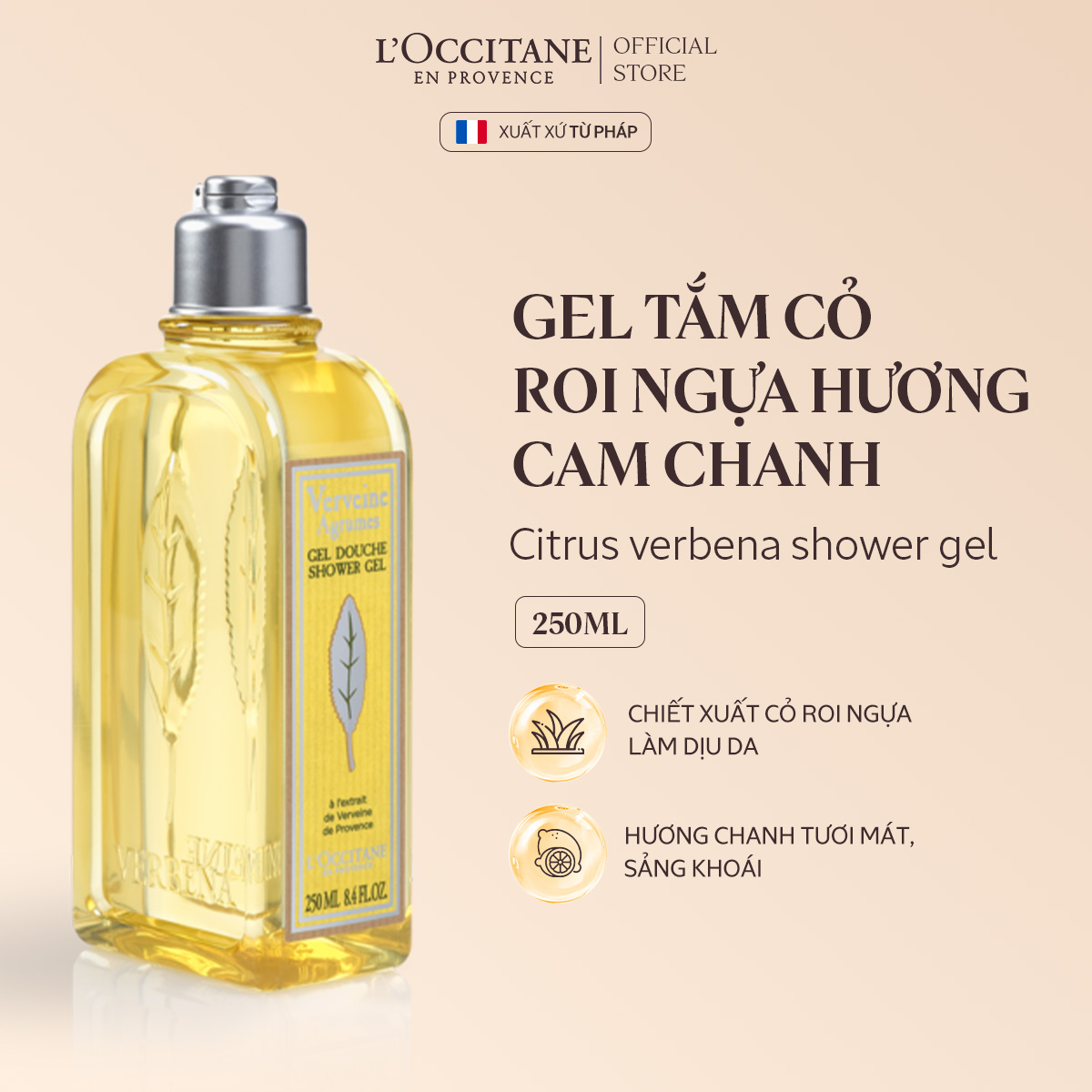 Mô tả Gel Tắm Cỏ Roi Ngựa Hương Chanh Sả L'Occitane Shower Gel 500ml/250ml - 1