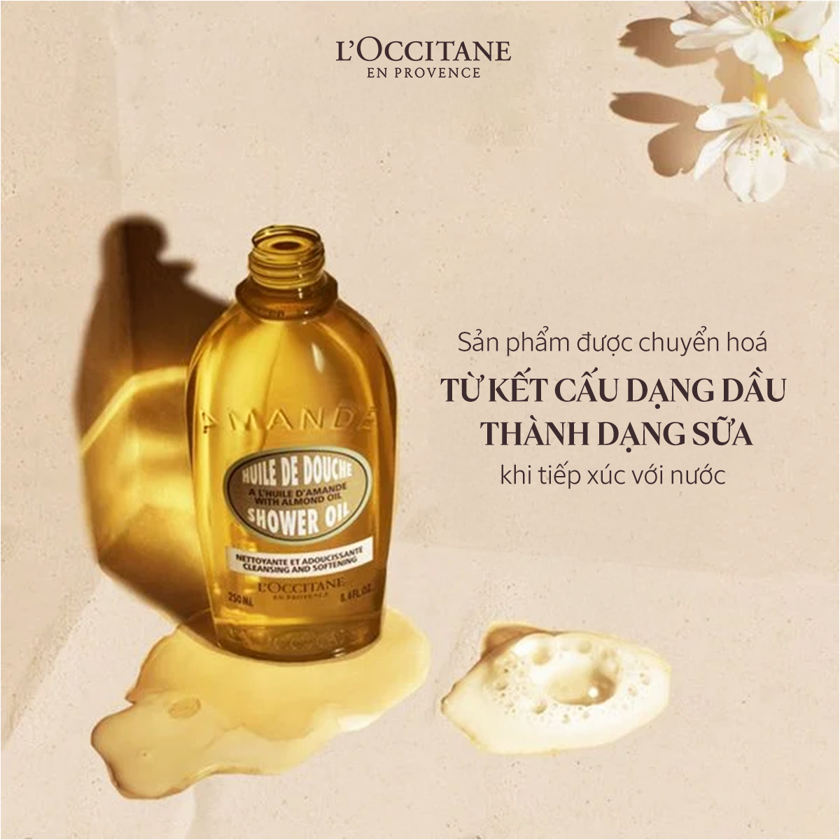 Mô tả Sữa Tắm Dạng Dầu Hương Hạnh Nhân L'Occitane Almond Shower Oil 250ml - 500ml - 4