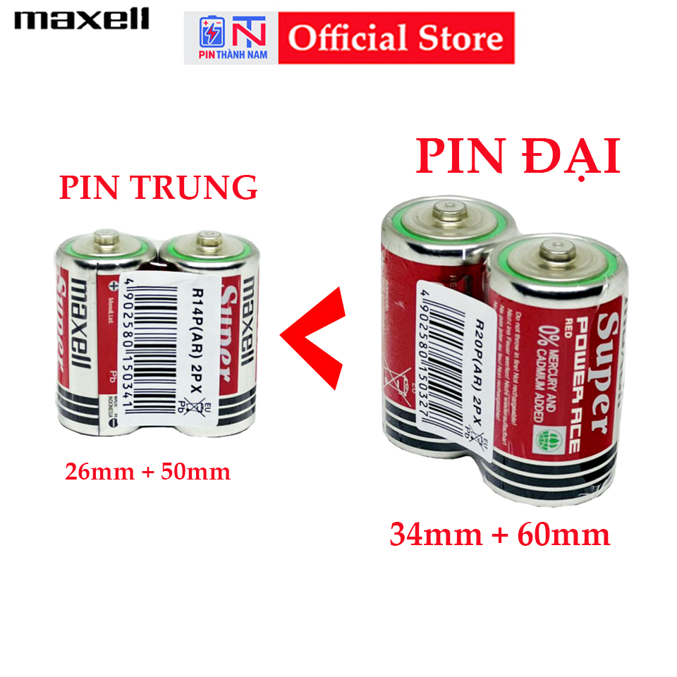 Pin Trung Maxell R14P Super Power Siêu Bền Vỉ 2 Viên Chính Hãng ...